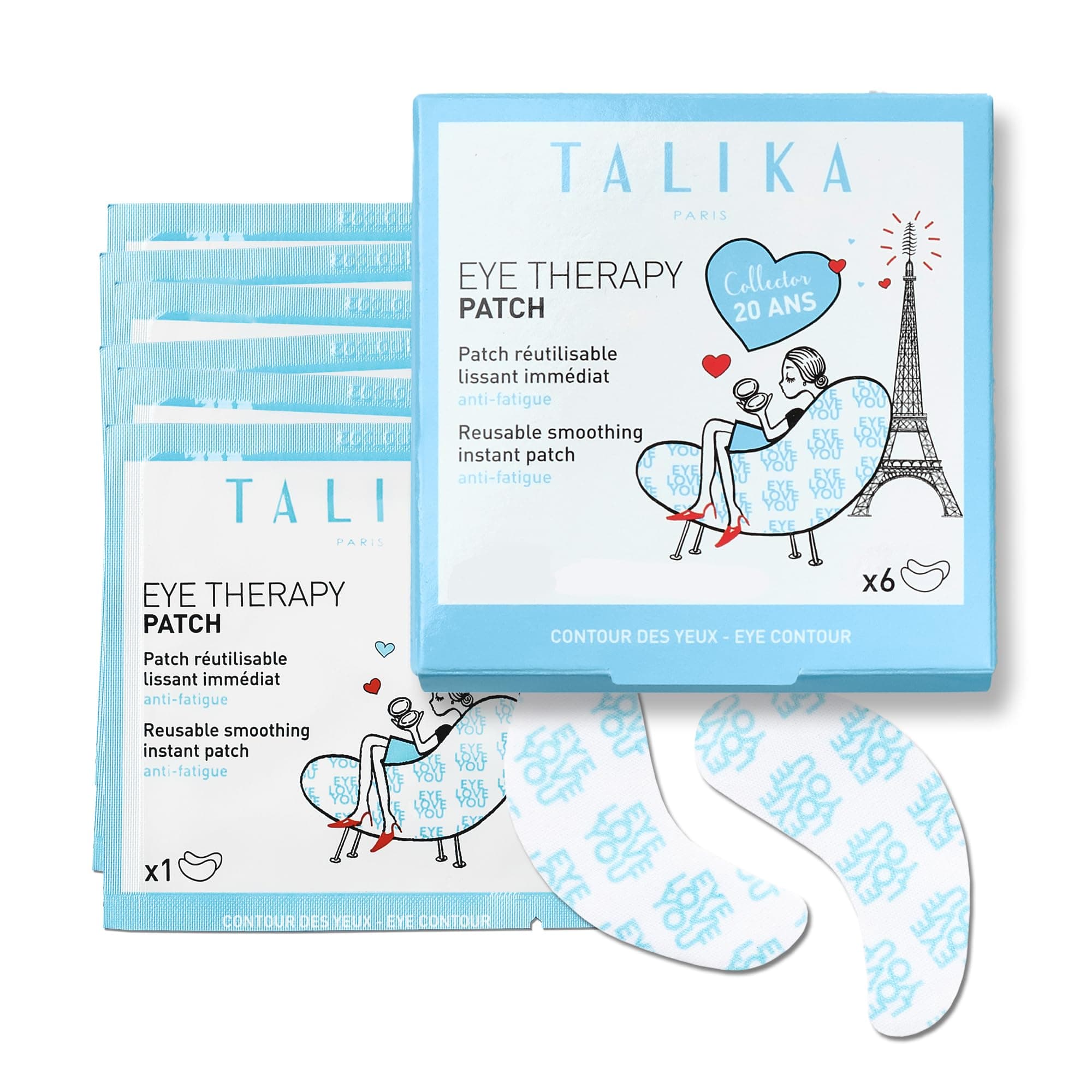 Talika Eye Therapy Patch Refill - Instant Smoothing Eye Patch - Eye Masks For Dark Circles And Puffy Eyes - Reusable Under Eye Patches - Immediate Effect - 6 Pairs Of Eye Patches