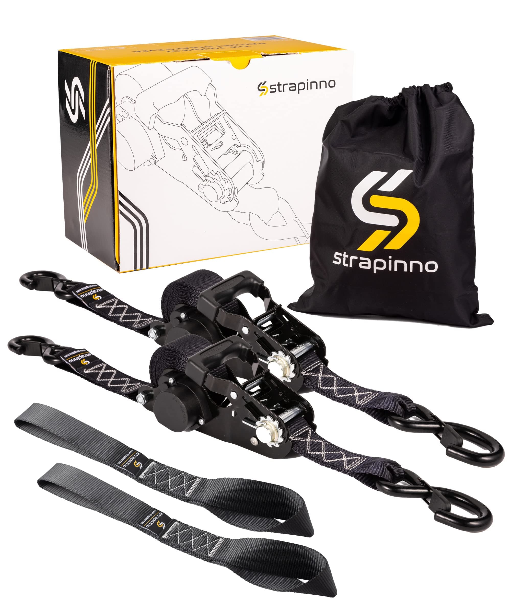 Retractable Ratchet Straps with S Hooks