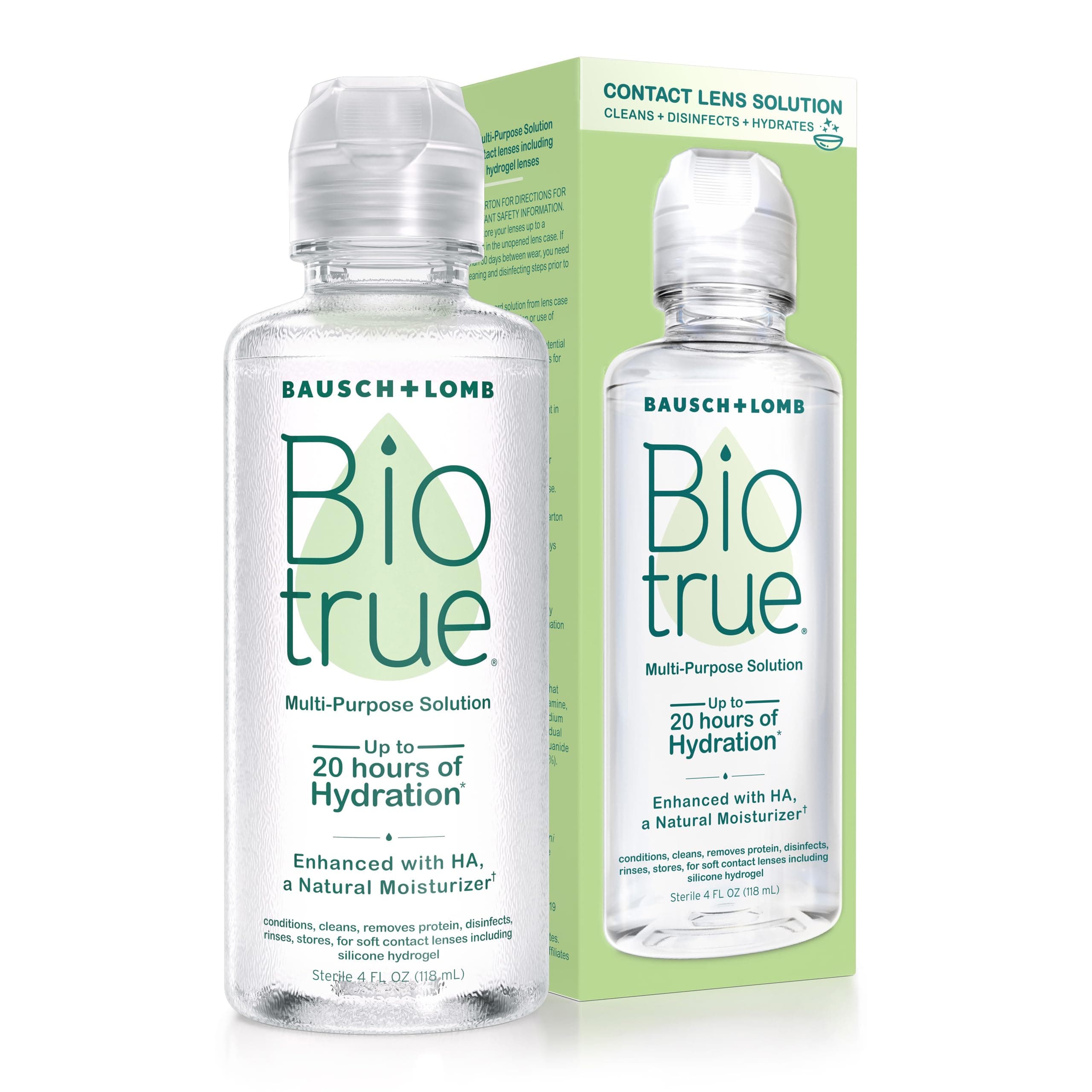 Contact Solution, Multi-Purpose Lens Solution for Soft Lenses, Cleans, Disinfects, Removes Protein Build-Up, Dirt & Debris, Hydrates, Stores & Conditions Contacts, 4 Fl Oz (Pack of 1)