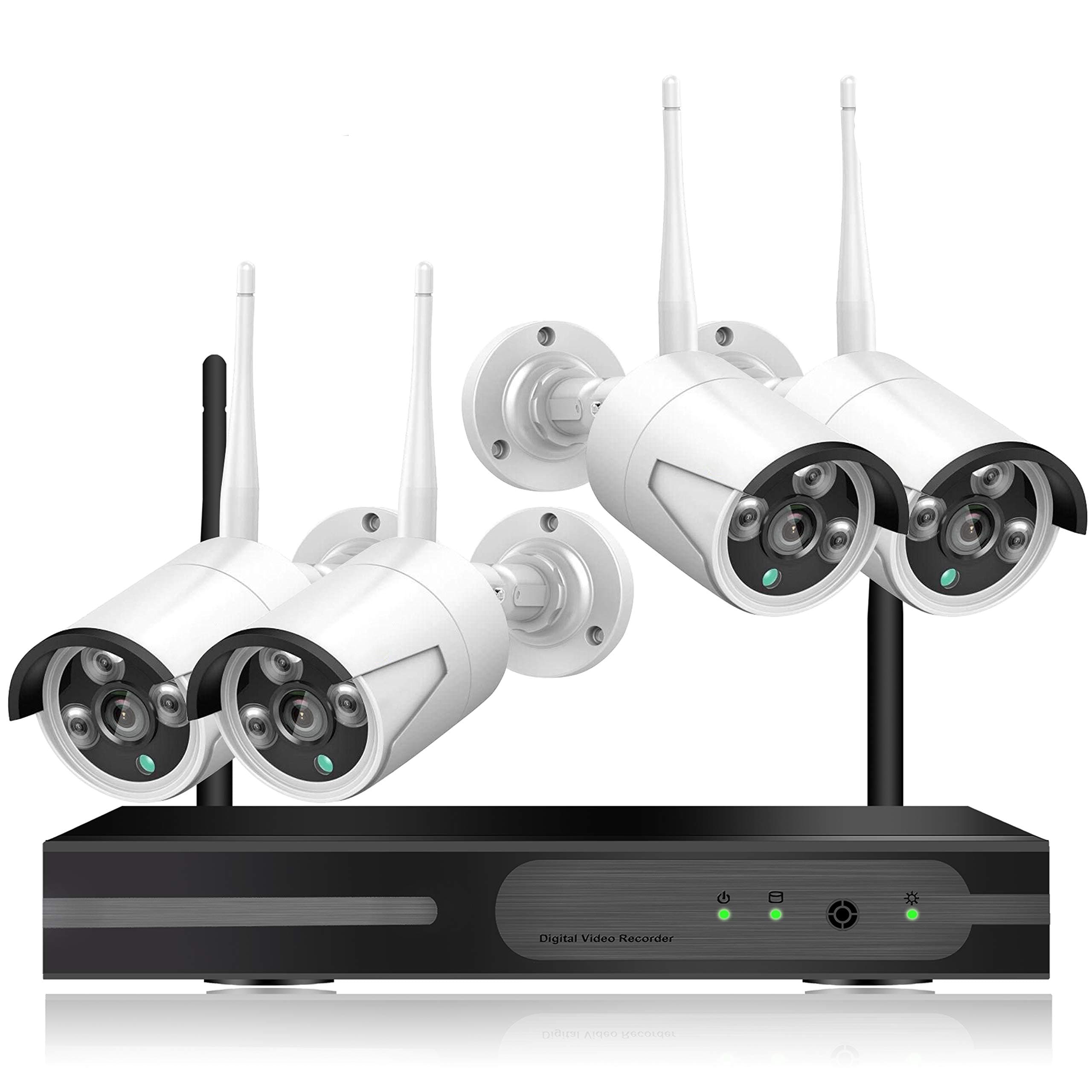 CAMVIEW Wireless Security Camera System 4pcs 1080P(2.0MP) WiFi CCTV IP Camera + 8CH HDMI NVR Home Video Surveillance System, Night Vision, Motion Detection, NO HDD Pre-Installed