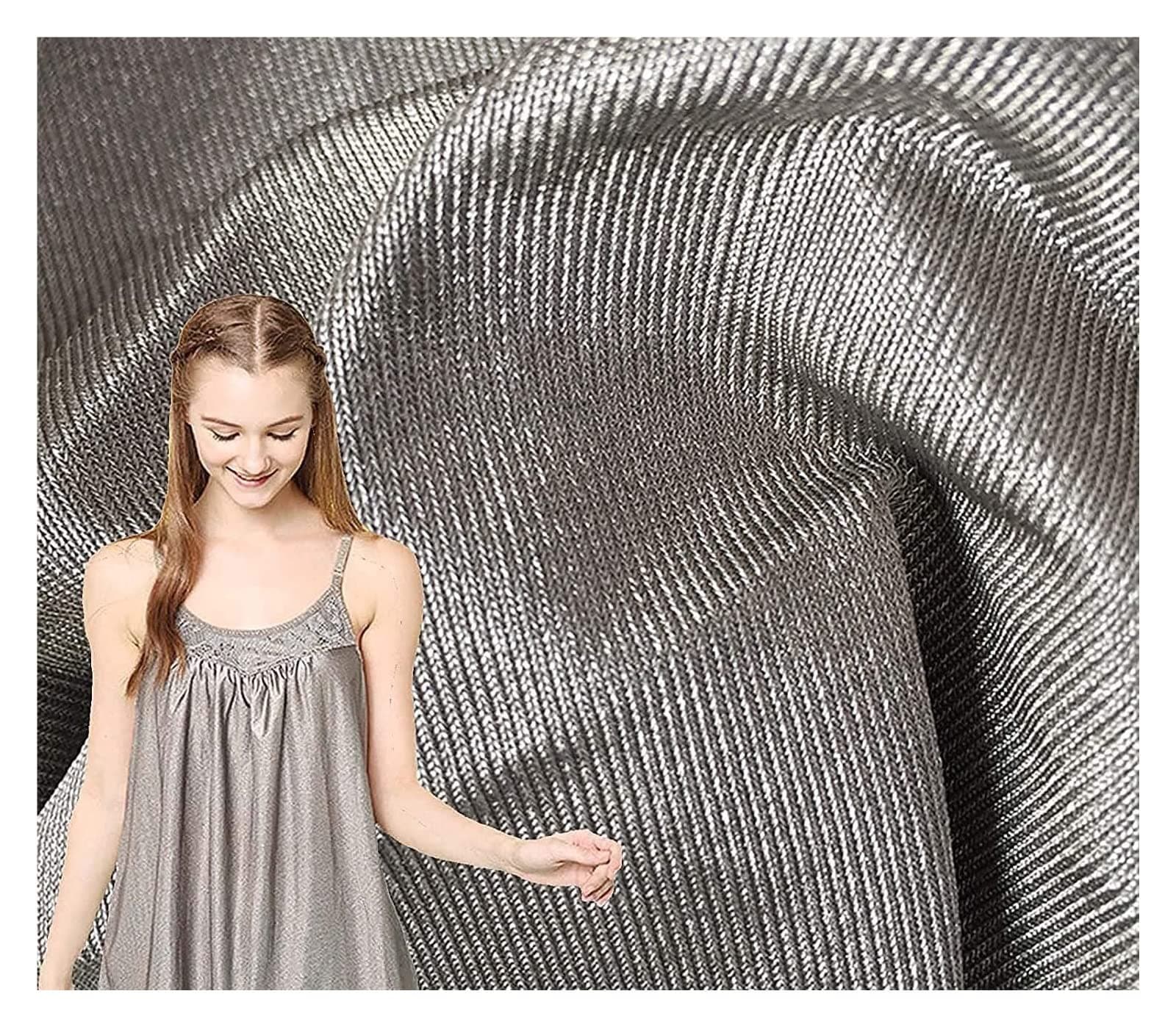 Faraday Fabric-EMI RF Shielding Fabric RFID Shielding Material EMF Blocker Anti Radiation Conductive Cloth (Color : Silver, Size : 1.5 * 6m)