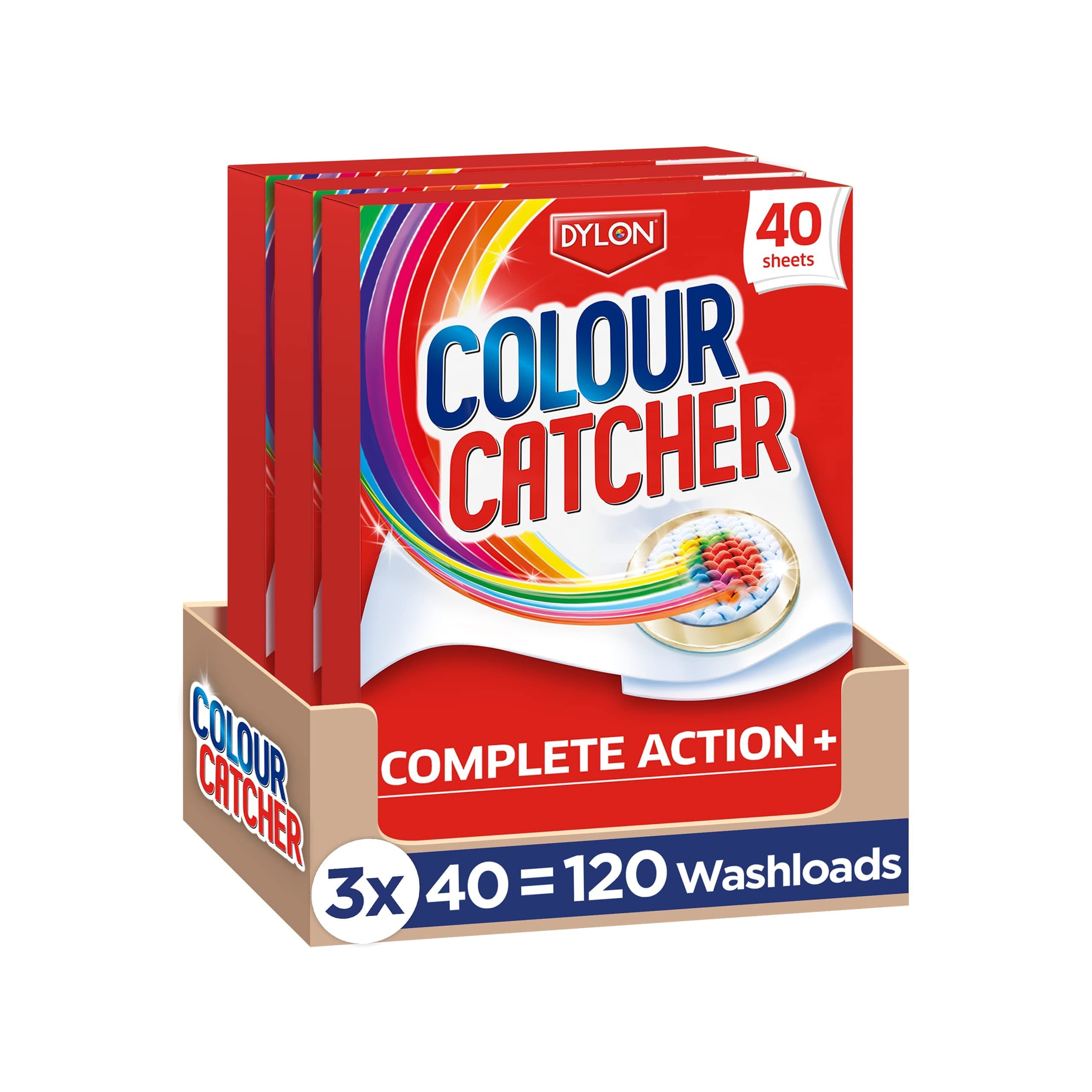 Colour Catcher Complete Action+ Laundry Sheets, Helps to Prevent Colour Run and Protects Brightness – 120 sheets