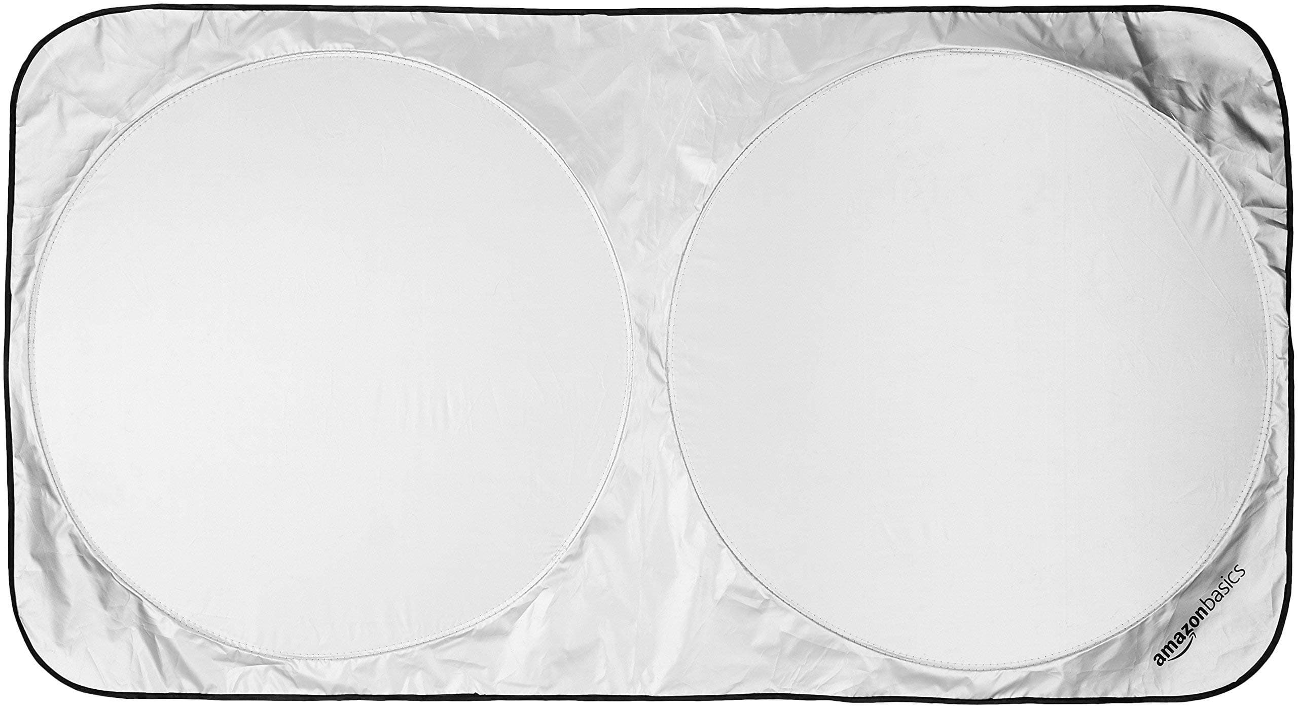 amazon basics-Polyester Car Windshield Sun Shade| Extra Large| Black