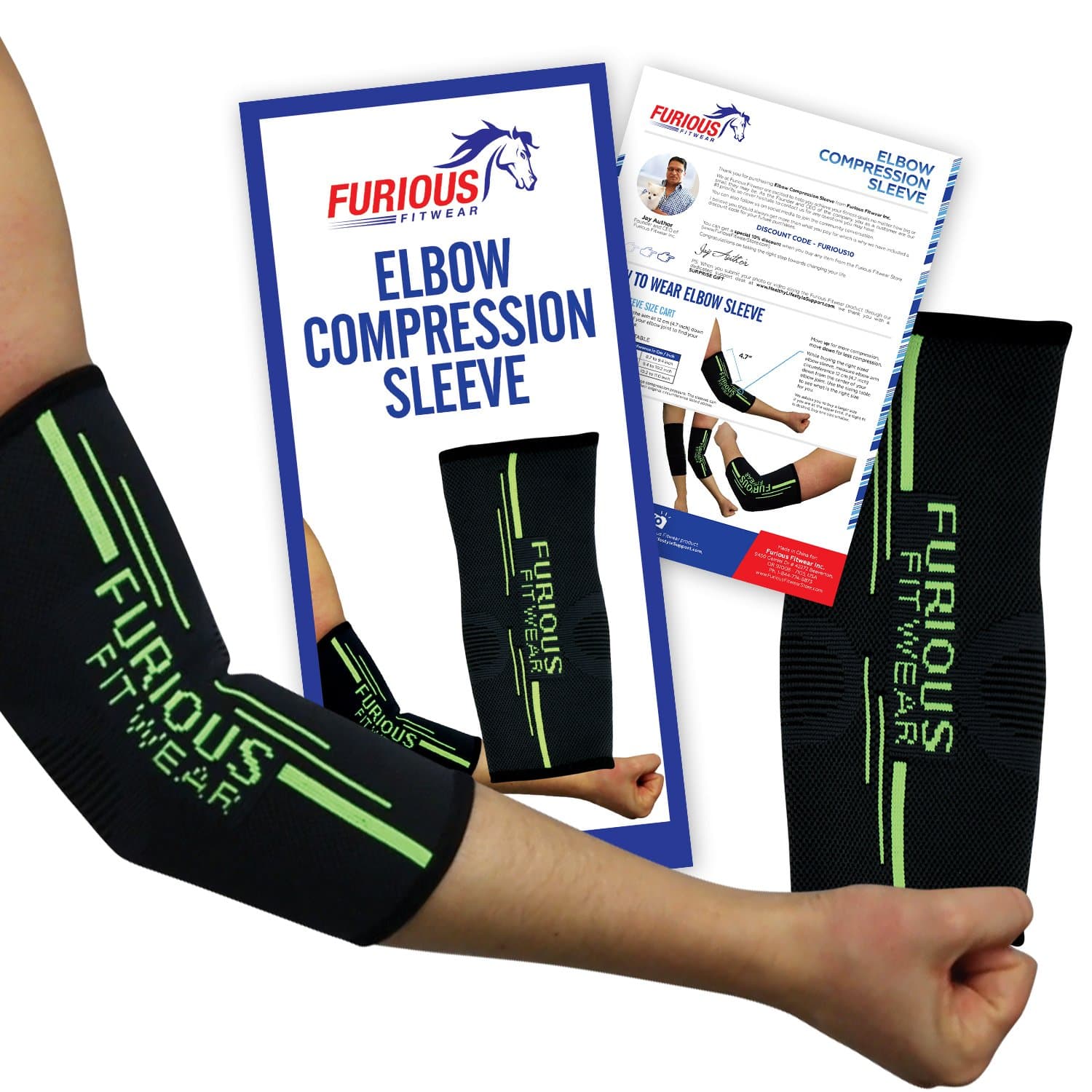Elbow Compression Sleeve for Daily Support - Single (1) Only