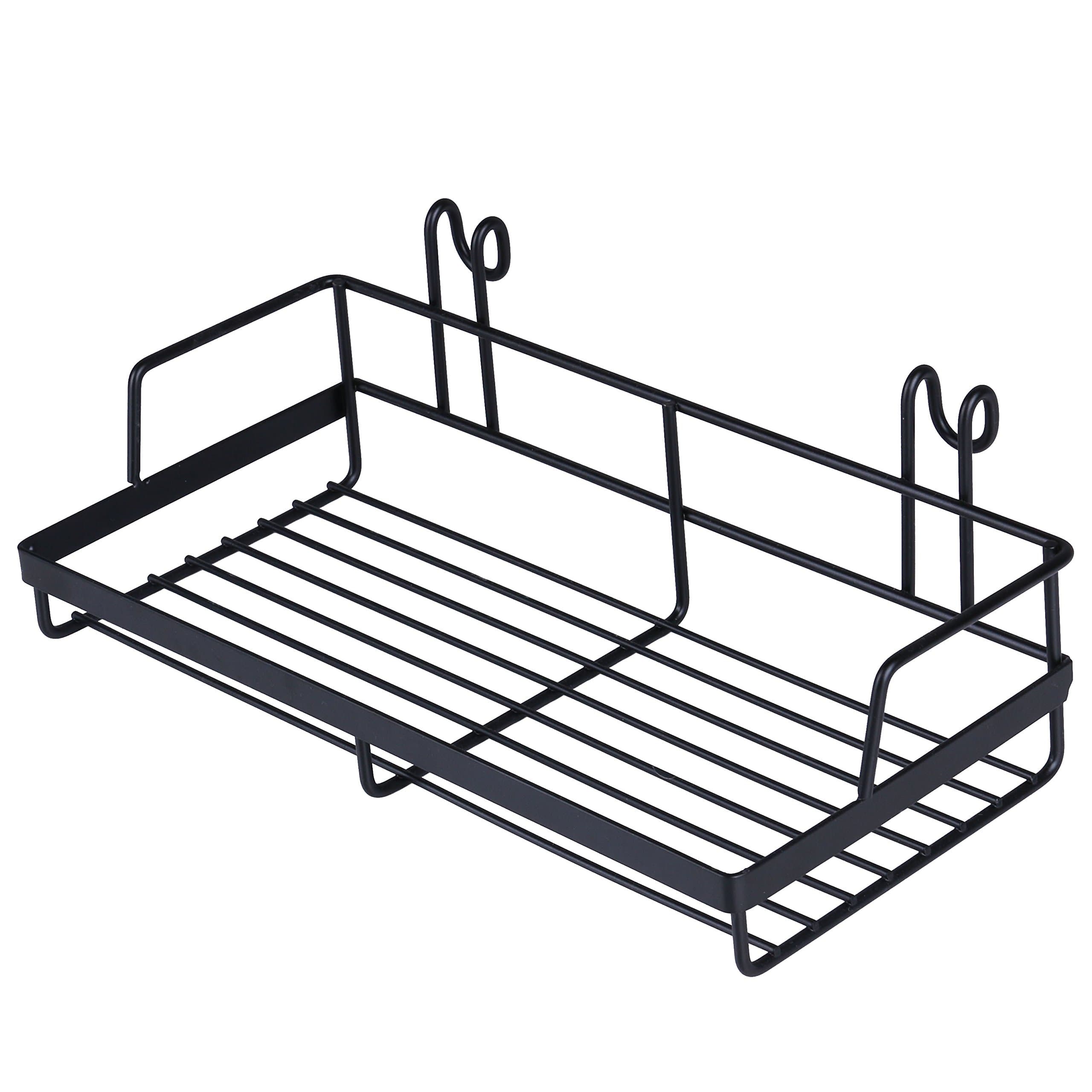 Kaforise Hanging Basket for Wire Wall Grid Panel, Multi-Function Wall Storage and Display Basket, Small Size, Black Painted