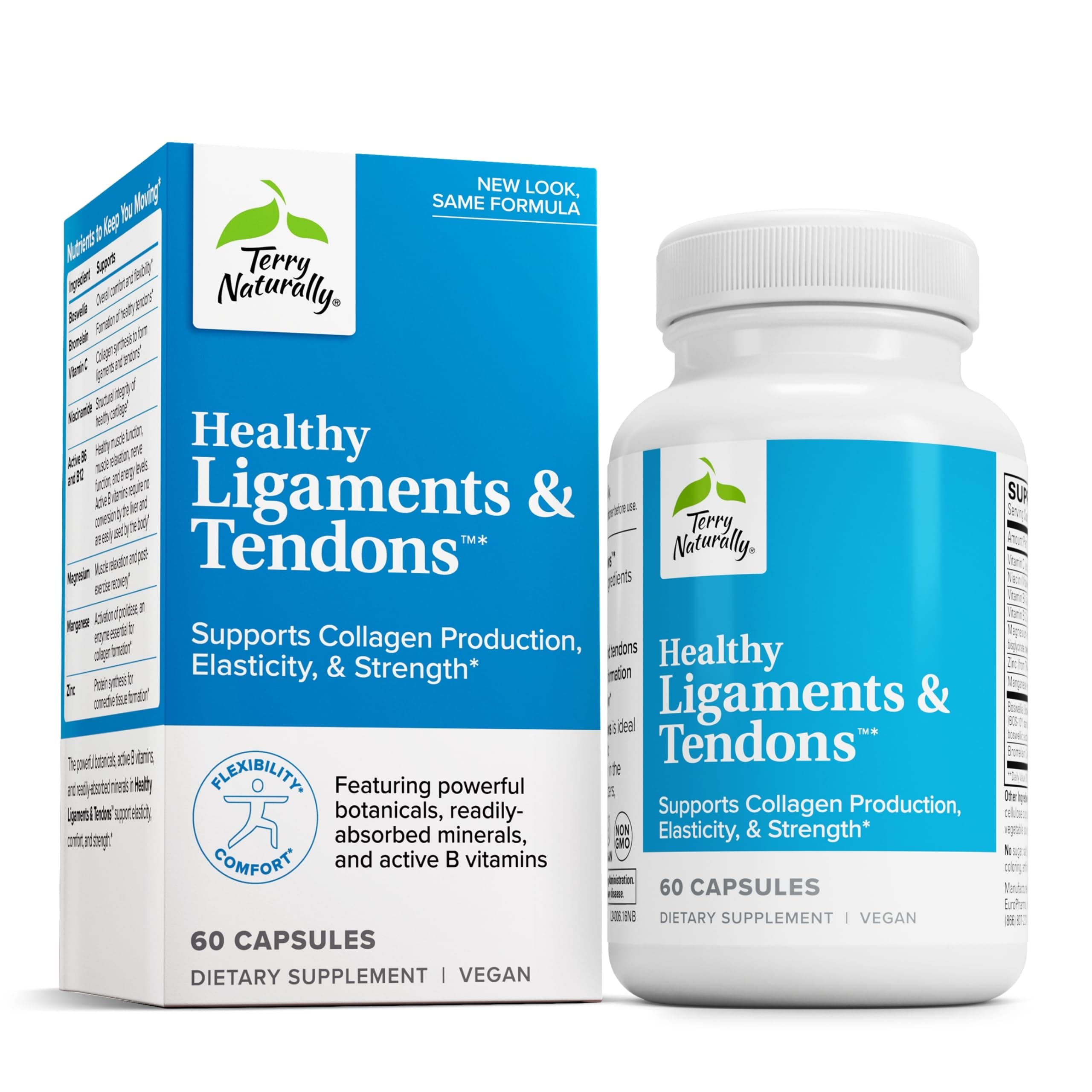 Healthy Ligaments & Tendons - Dietary Supplement for Connective Tissue & Joint Lubrication Support - Non-GMO Formula to Aid Ligament & Muscle Health - 60 Capsules