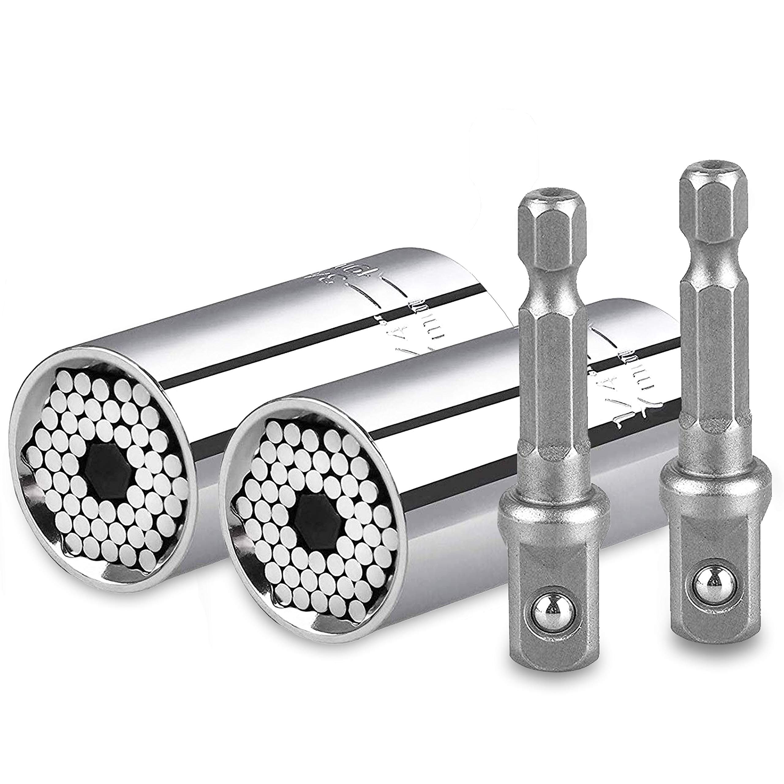 GCQ Universal Socket, Professional Socket Grip Adapter 1/4 to 3/4 inch (7-19mm) Ratchet Wrench Power Drill Adapter Tools Gifts for Men Him Husband Dad Father DIY Handyman