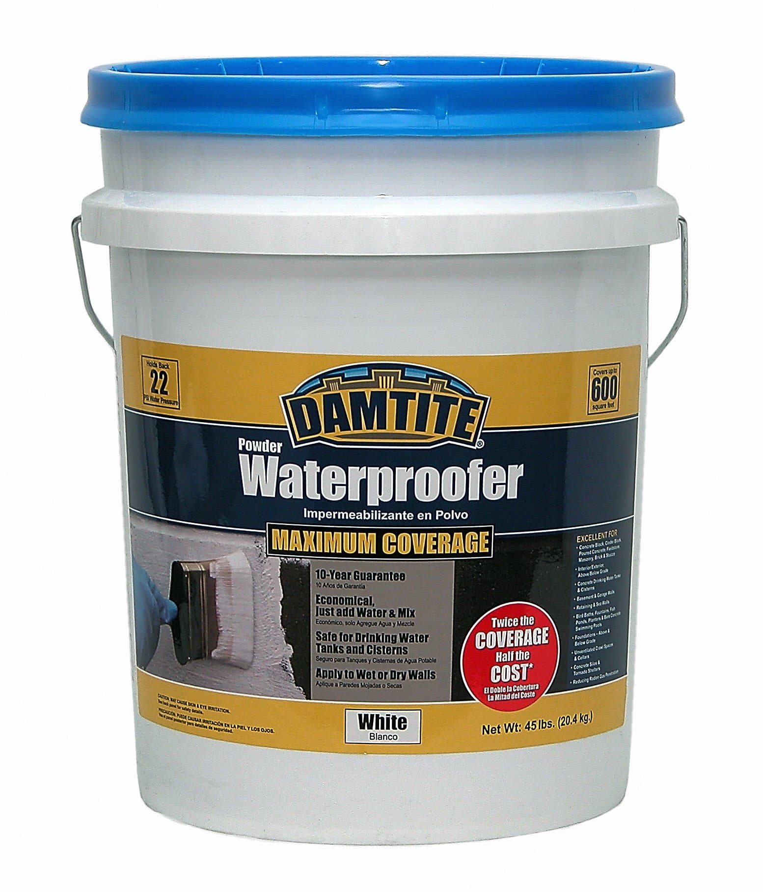 Waterproofing WHT MAX PWDR WTRPRF 45LB 01451 Maximum Coverage White Powder Waterproofer, 45-pounds, 45 lb
