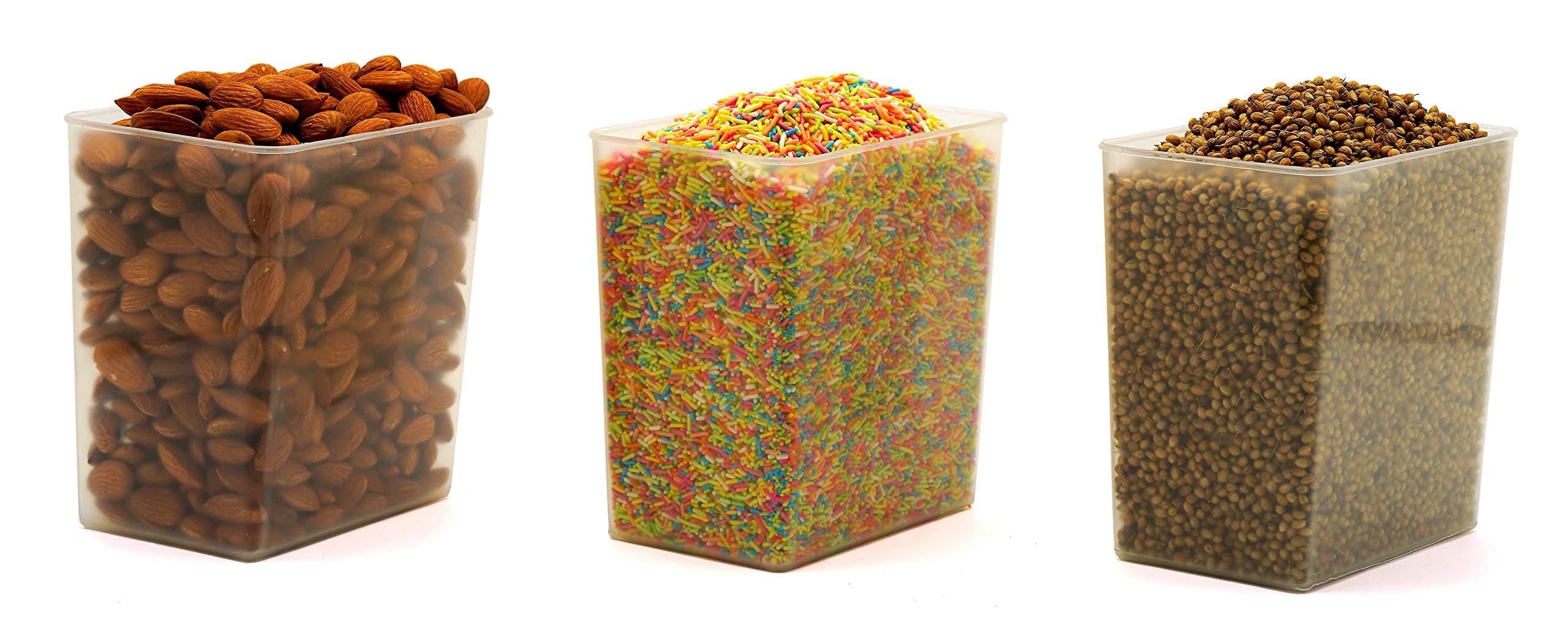 ABTRIX WITH AB Plastic Kitchen Organiser, Small Fridge Storage Bin Made of Durable Plastic for Condiments and Food Storage, 3 Pieces(14X14X9 cm)