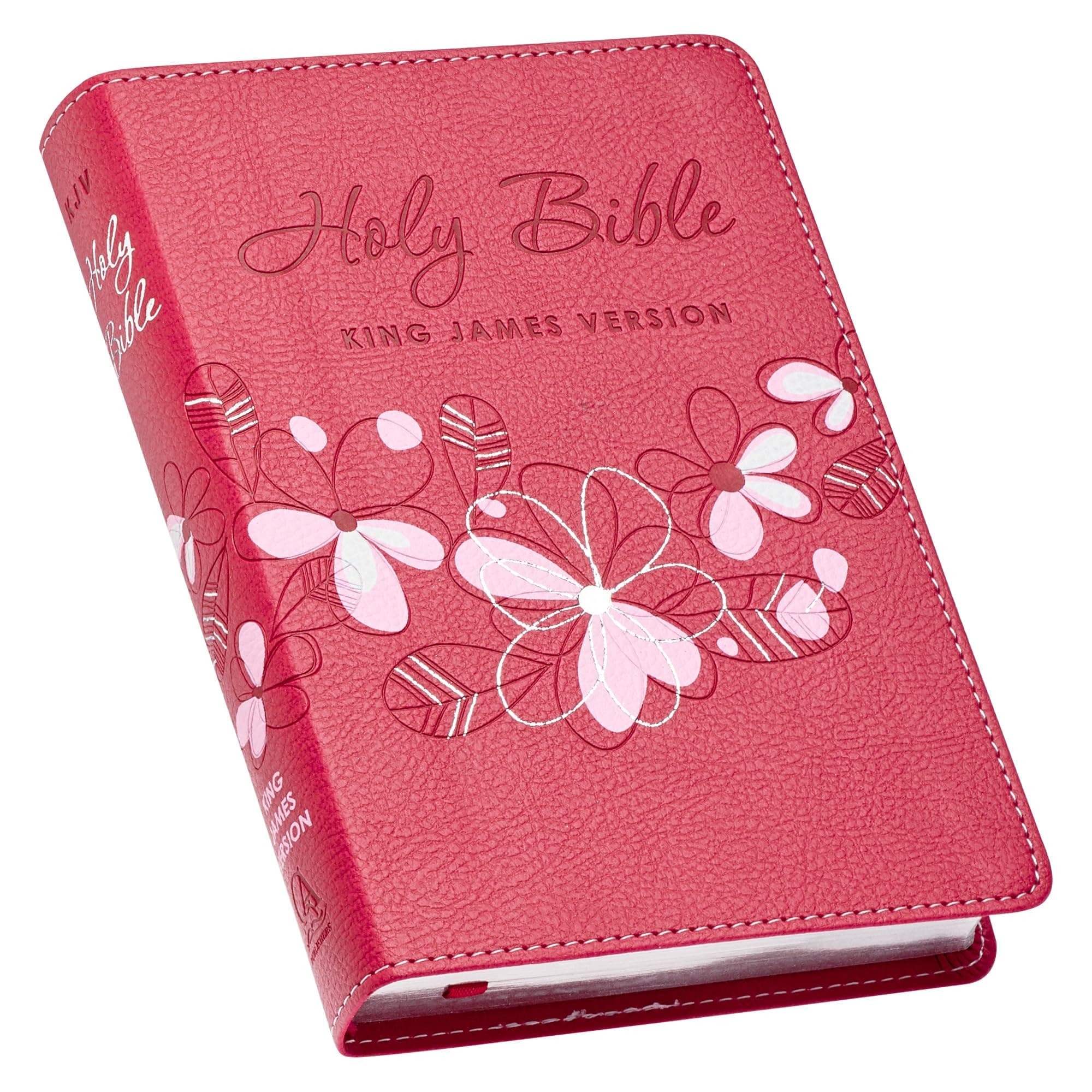 KJV Holy Bible, Compact Faux Leather Red Letter Edition - Ribbon Marker, King James Version, Pink (KJV Compact Editions)