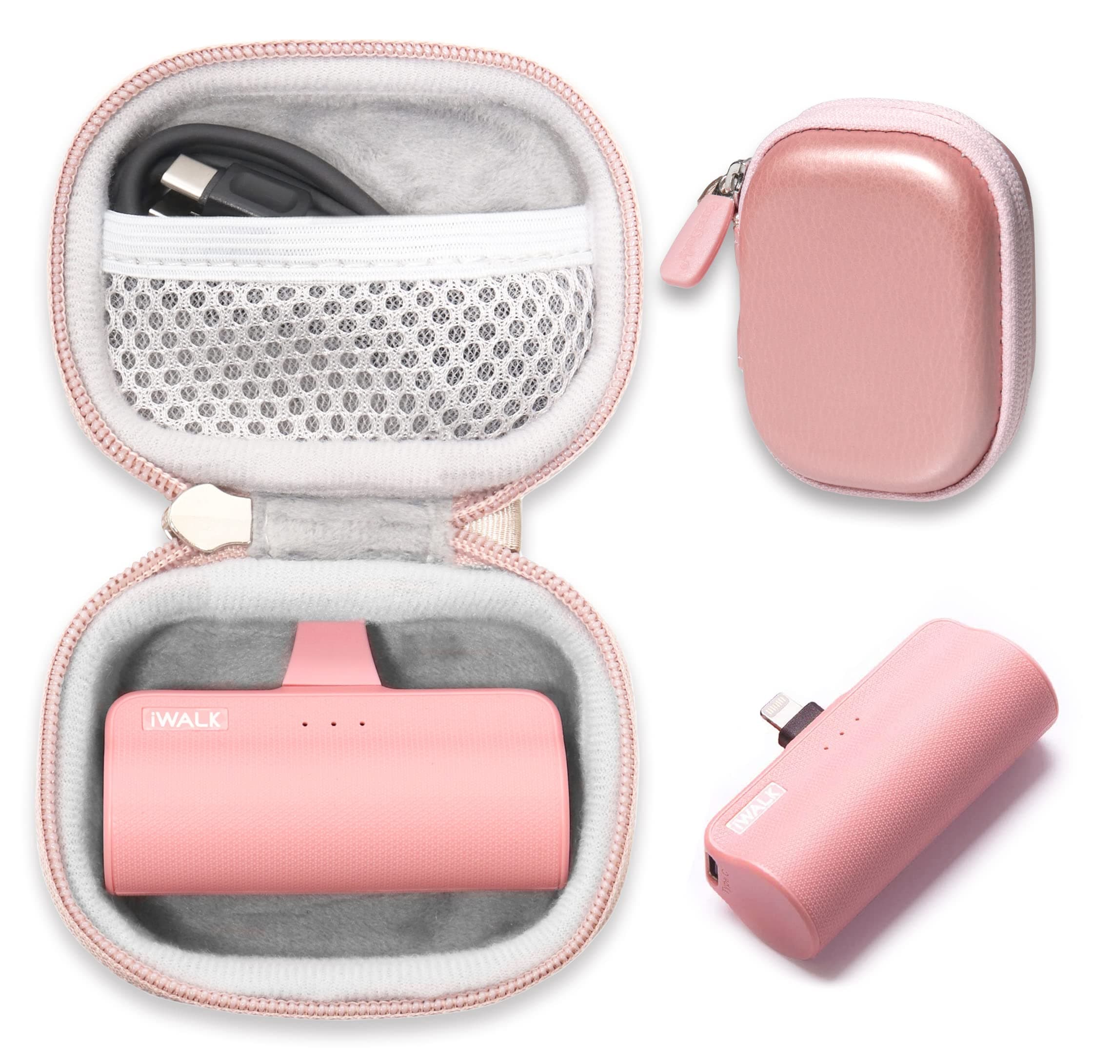 Case for mini Charger Compatible with iWALK Small USB-C Portable Charger, Anker Nano, JEJILL, LanLuk, Charmast, LENUTO, Swyop, VEGER, Feob, Taegila, YHO (Rose Gold)