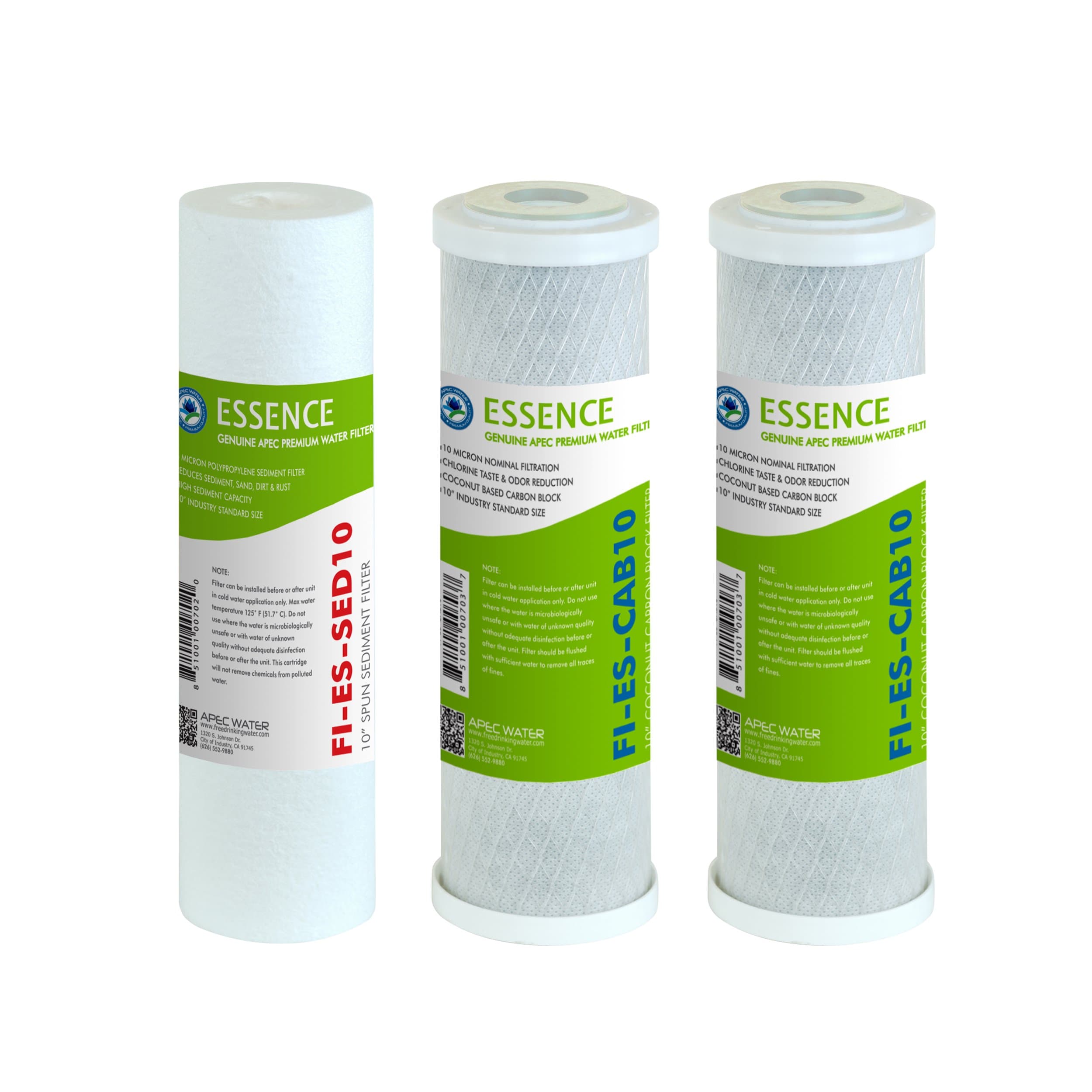 APEC Water Systems FILTER-SET-ES High Capacity Replacement Pre-Filter Set For Essence Series Reverse Osmosis Filter System Stage 1-3