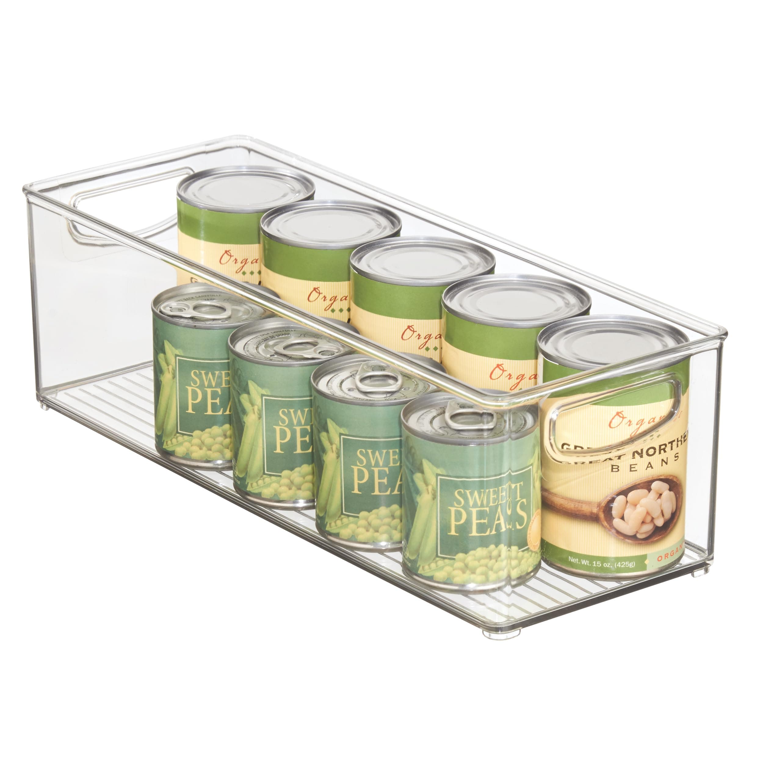 iDesign Recycled Plastic Stackable Storage Bin with Handles - Clear