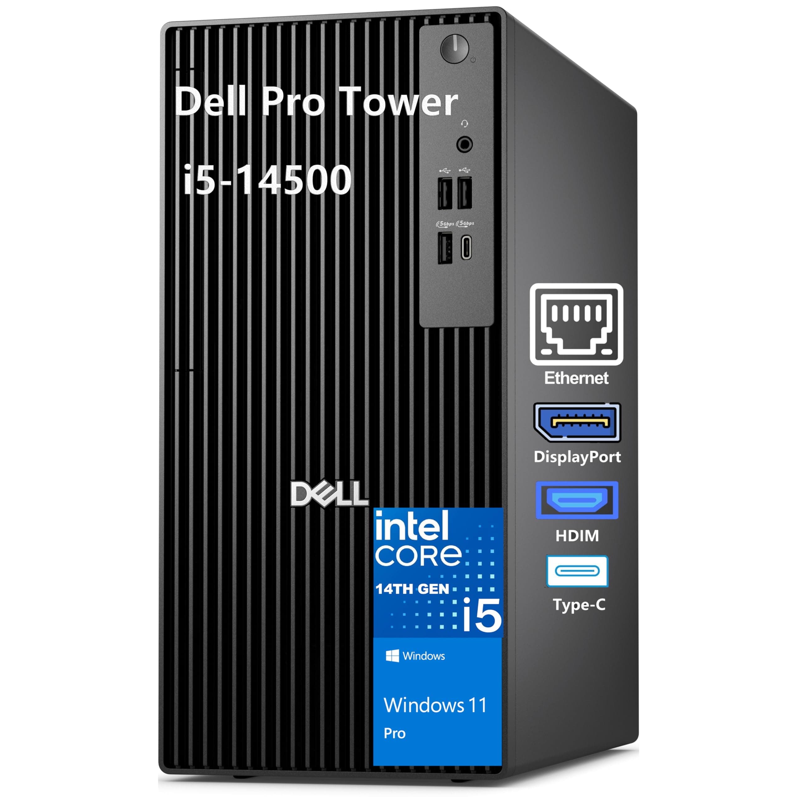 Pro Tower PC Business Desktop Computer, 14th Gen Intel 14-Core i5-14500 vPro, 16GB DDR5 RAM, 512GB PCIe SSD, RJ-45, HDMI, DisplayPort, Type-C, Windows 11 Pro