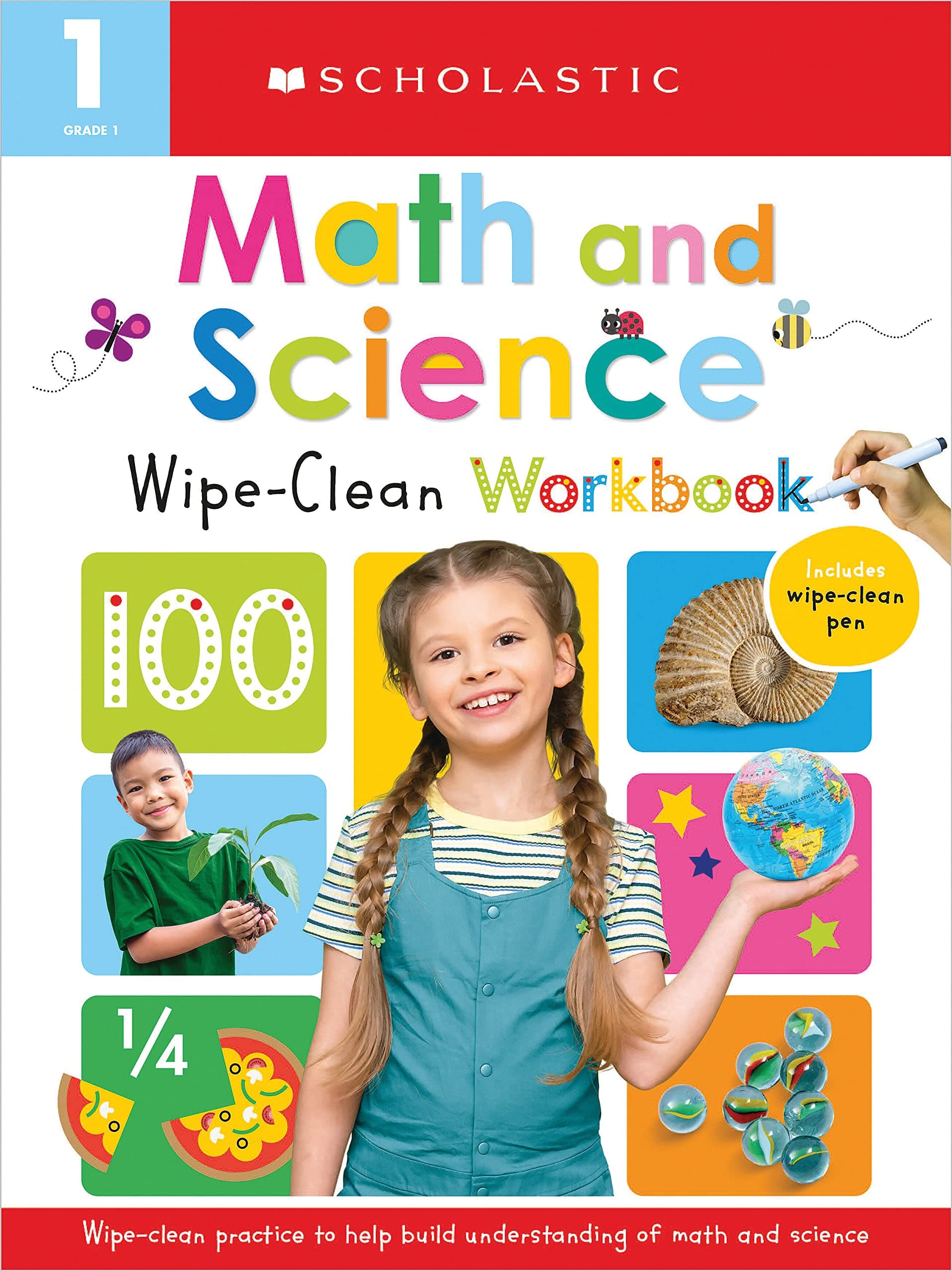 First Grade Math and Science Wipe Clean Workbook (Scholastic Early Learners) Paperback – September 6, 2022