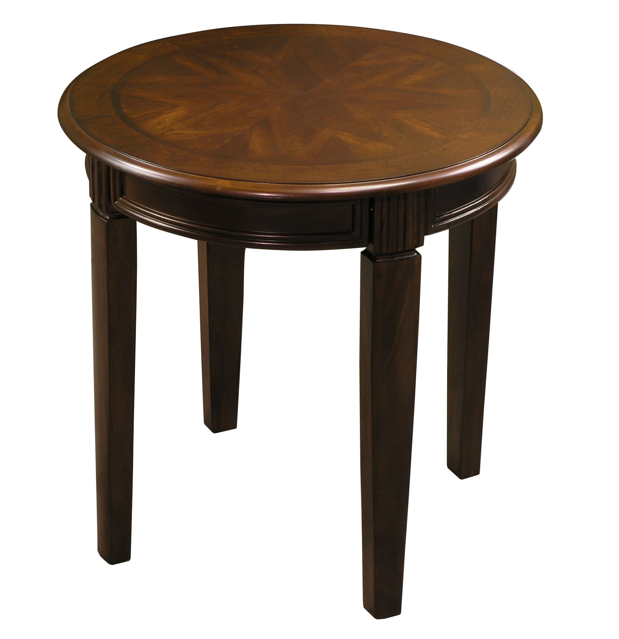 Round Accent Table in Chestnut Finish