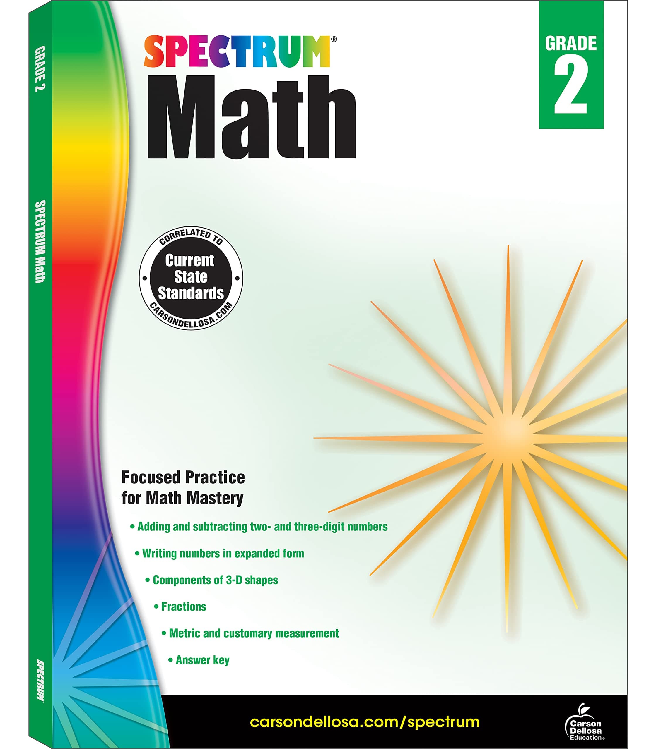 Spectrum Math 2nd Grade Math Workbook, Writing and Counting Numbers, Addition, Subtraction, Place Value, Shapes, and More Mathematics, Classroom or Homeschool Curriculum