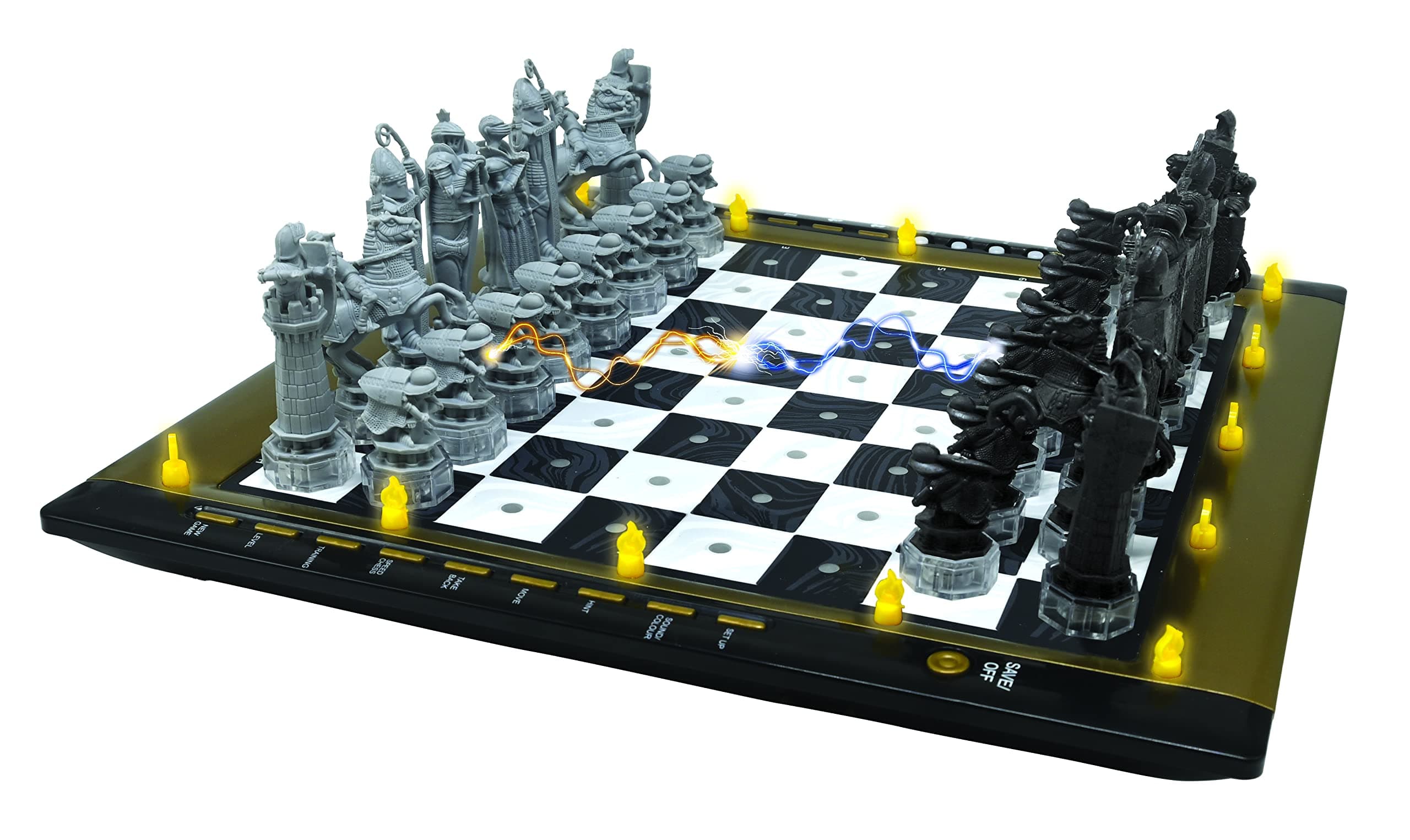 Lexibook CG1300 Chessman Elite Interactive Electronic Chess Game, 64 Levels of Difficulty, LEDs, Battery Powered, Black/White