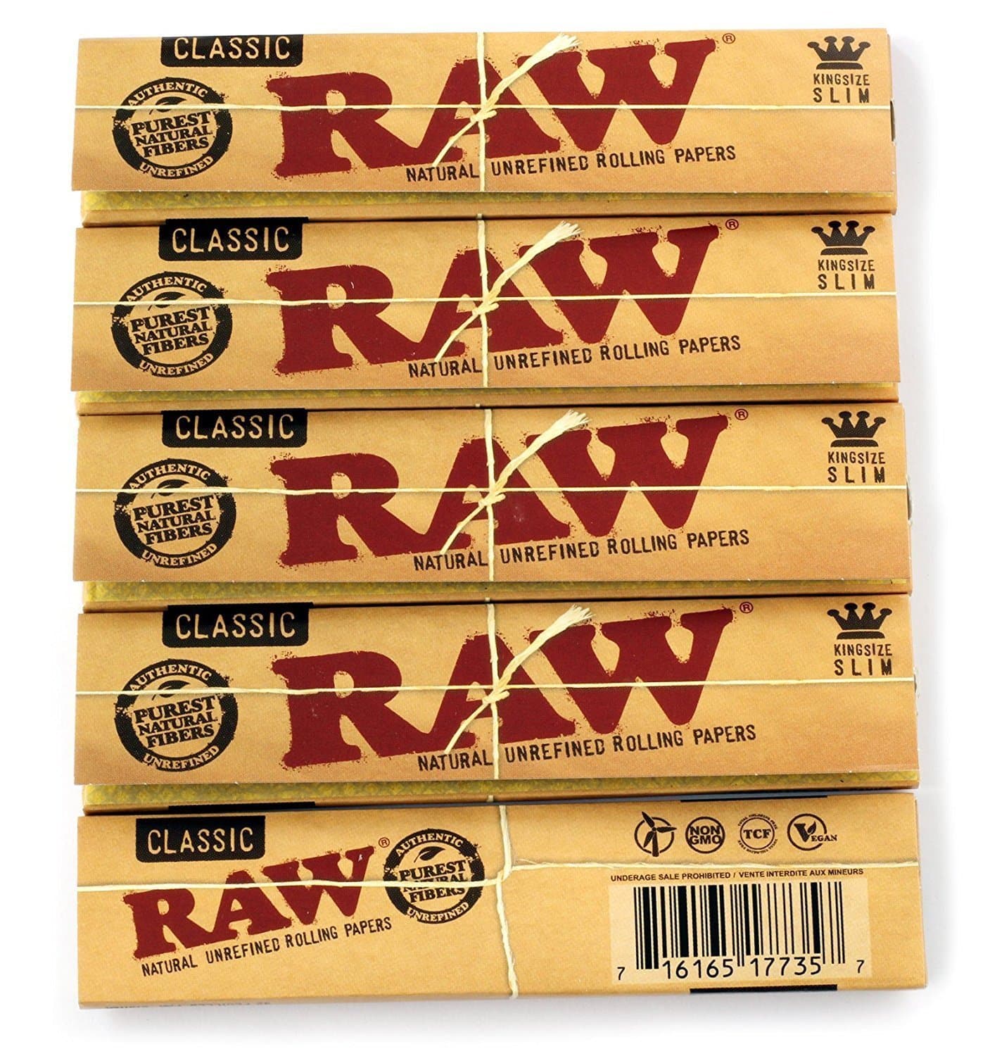 King Size Slim Rolling Papers Pack of 5