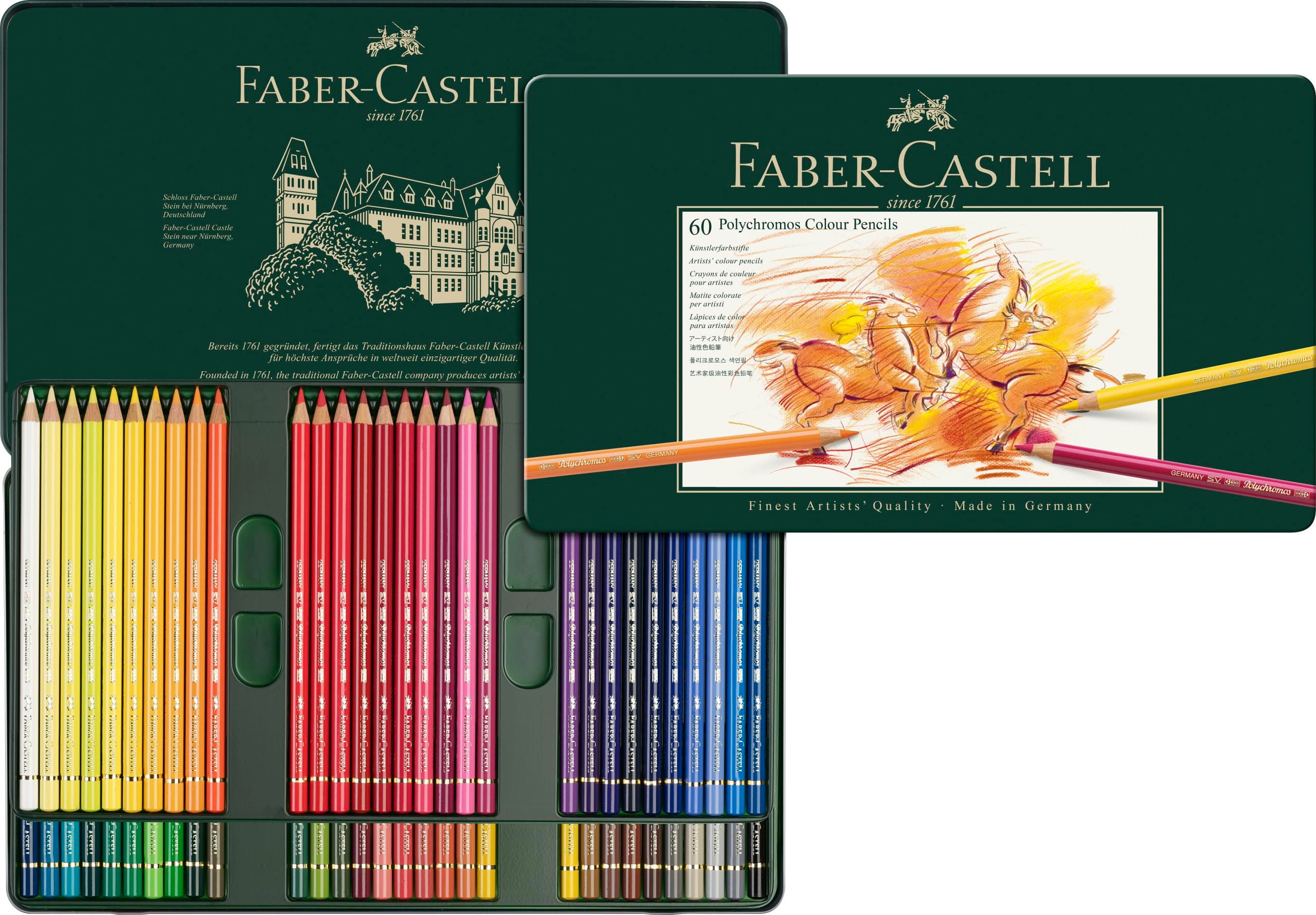 Polychromous Colored Pencil Set In Metal Tin 60pc