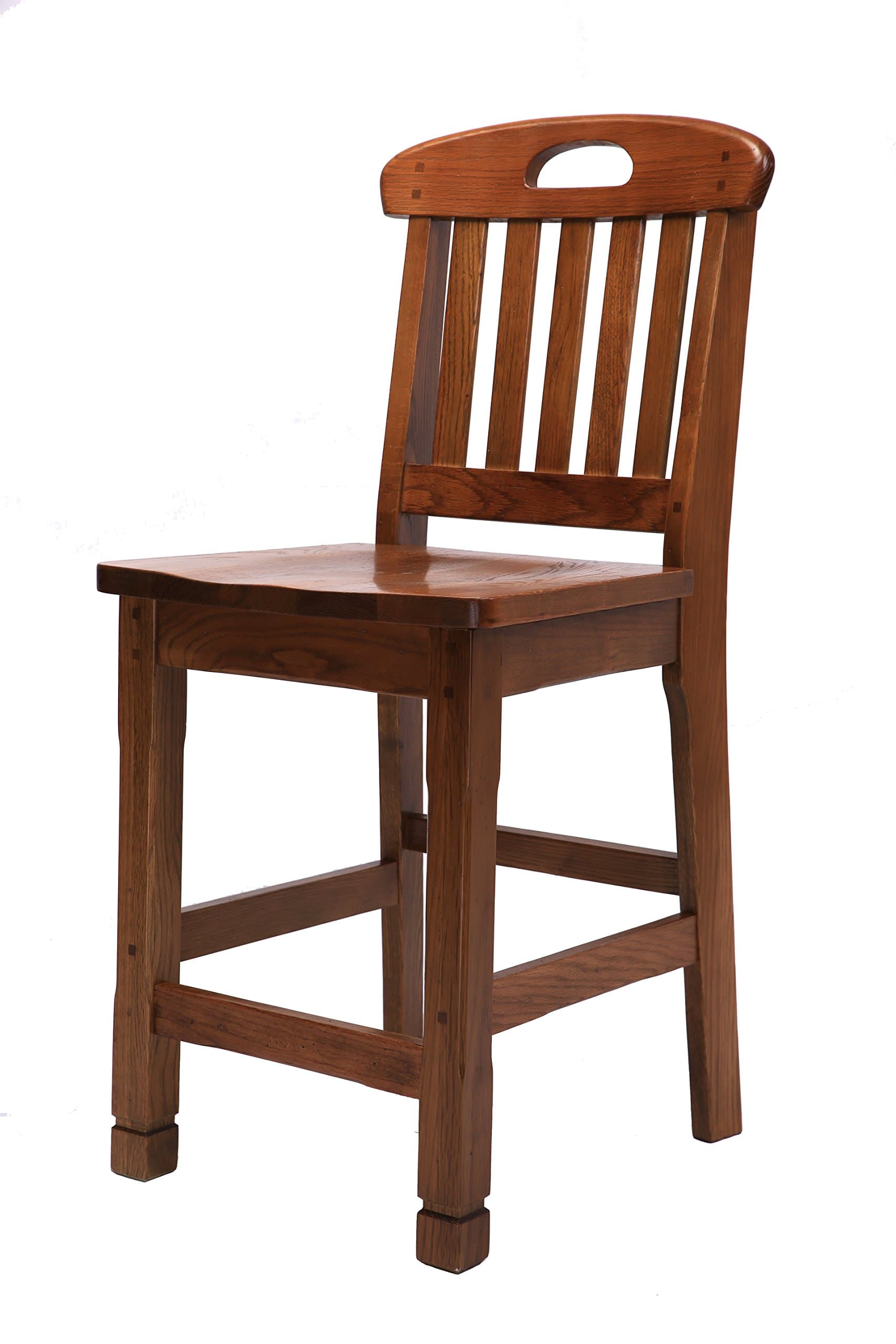 MYMQ Bar Stool，Solid Oak Wood with Old Effect，41''H