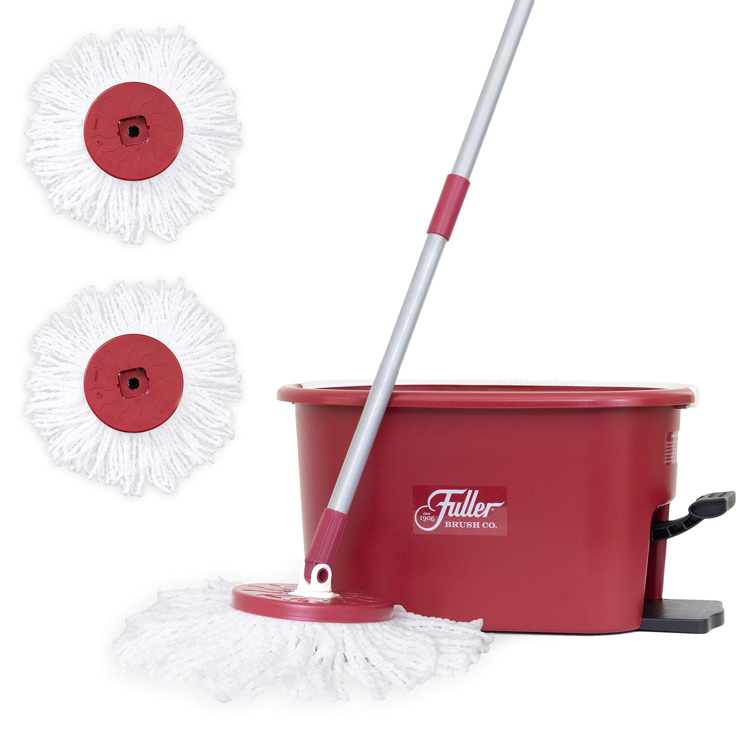 Ruby Red Spin Mop with 2 Extra Mop Heads