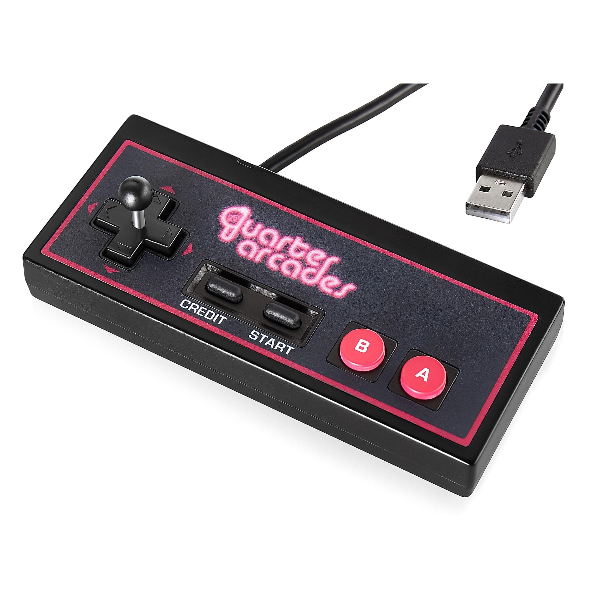 Quarter Arcades USB Controller 1.5m Accessory for Mini Arcade Cabinet, Wired with Removable Thumbstick, Compatible with Other Devices