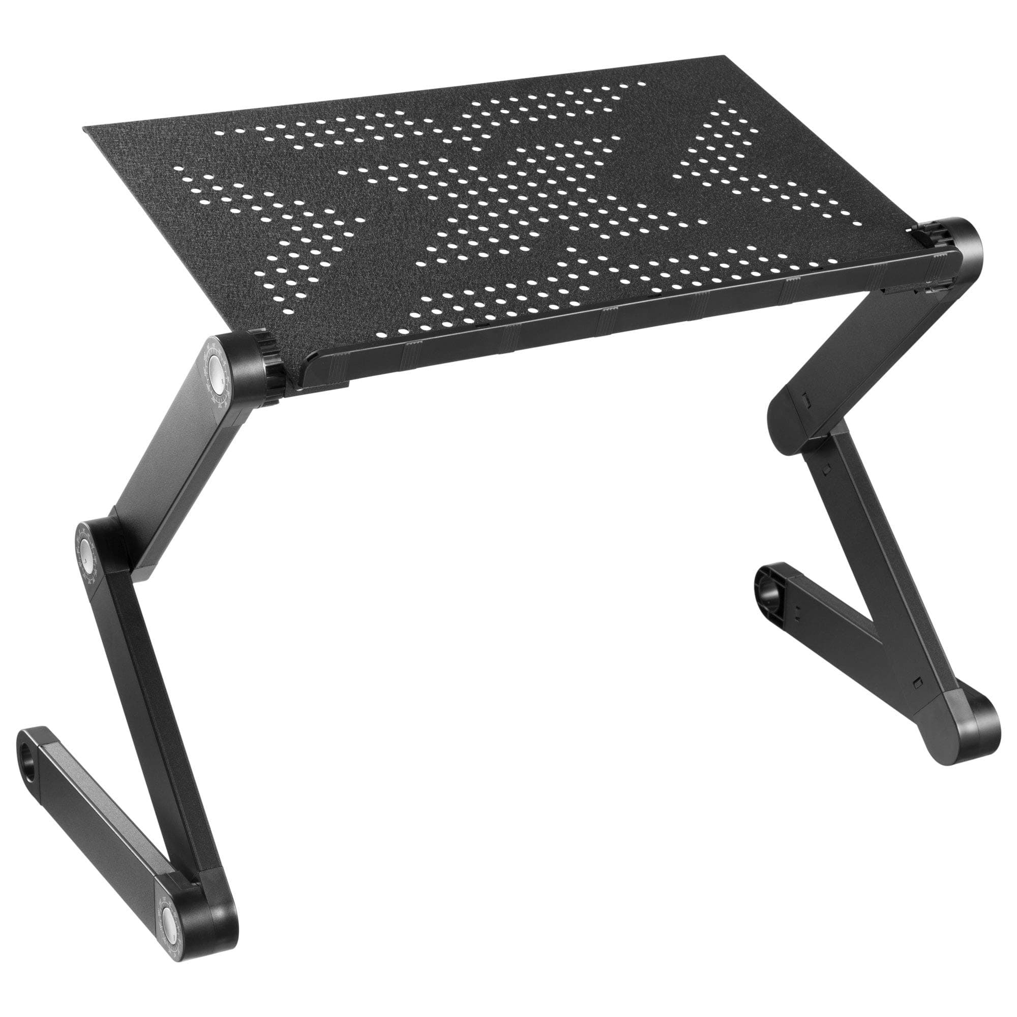 Mount-It! Adjustable Laptop Stand & Lap Desk, Large Aluminum Laptop Tray with 360° Rotating Legs, Portable Sit-Stand Laptop Desk for Bed, Couch, Desk & Floor, Ventilated Surface