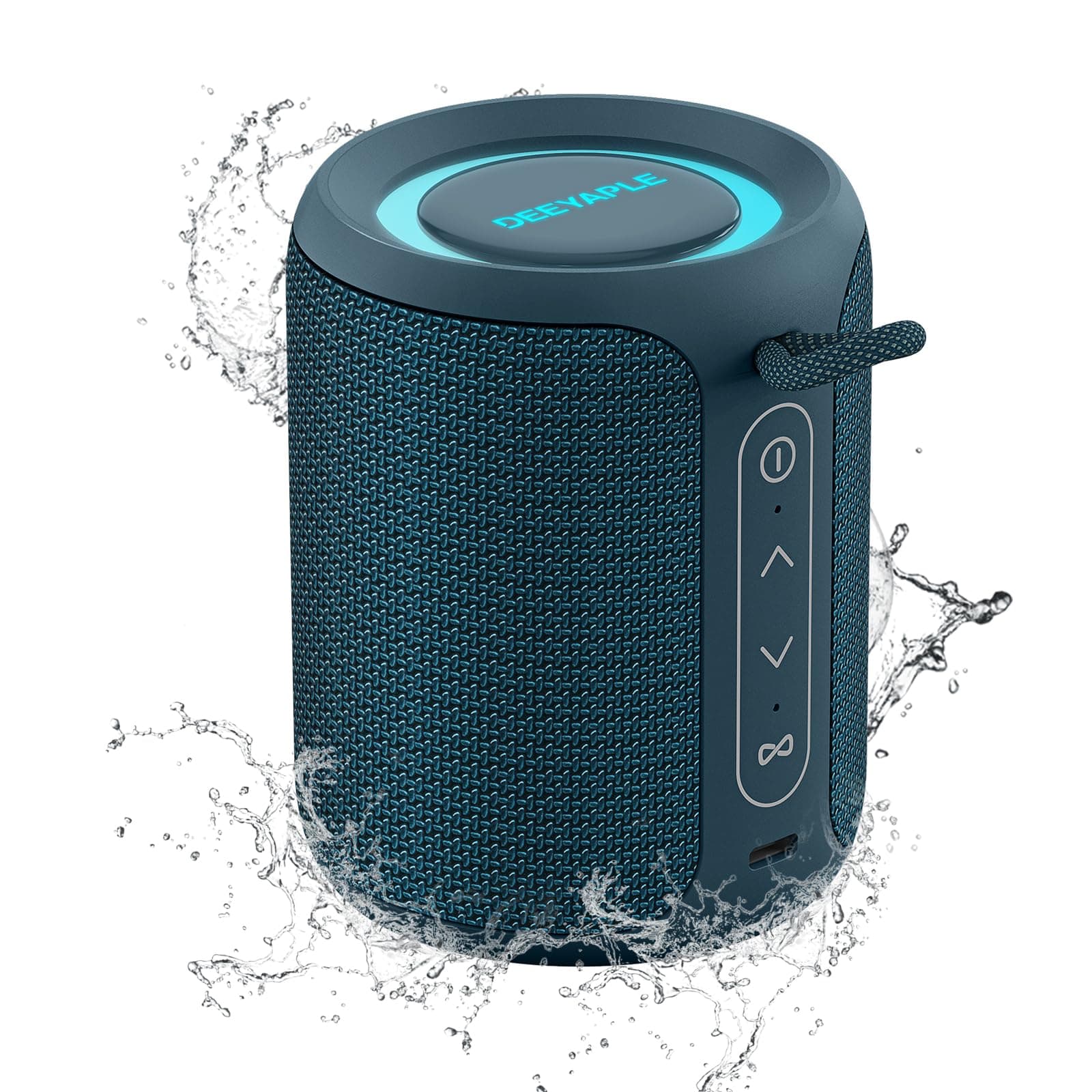 Deeyaple Bluetooth Speaker, Intense Bass Bluetooth Speaker, Bluetooth 5.3 Connected Speaker, 15W Bluetooth Speaker, IPX7 Waterproof, Dual Stereo Pairing (Blue)