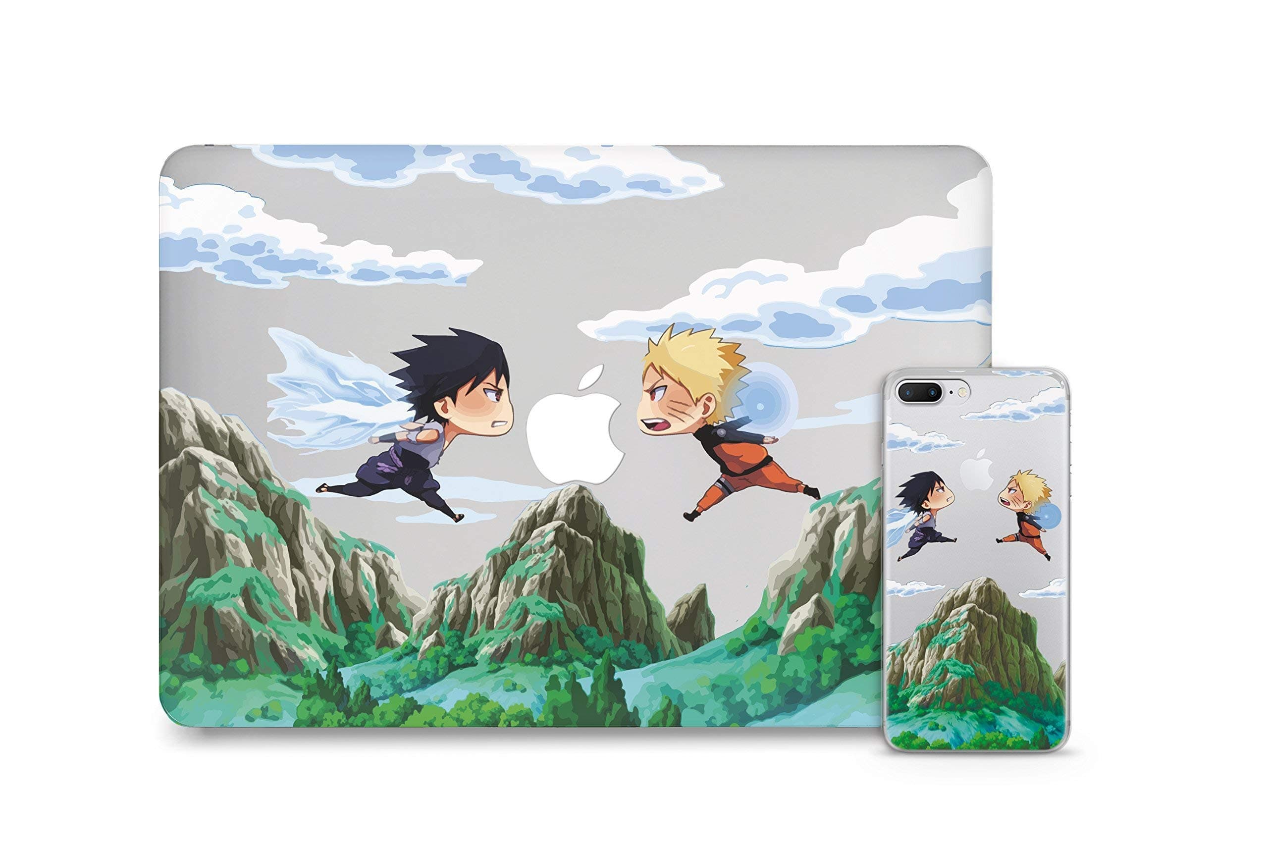 WolfCases Naruto VS Sasuke Case Set For Macbook 16 Air 13 11 inch Apple Pro 13 15 inch Hard Cover Set Macbook 12 inch Mac Pro Retina 15 13 inch Clear Protective Handmade Custom Design AND5120
