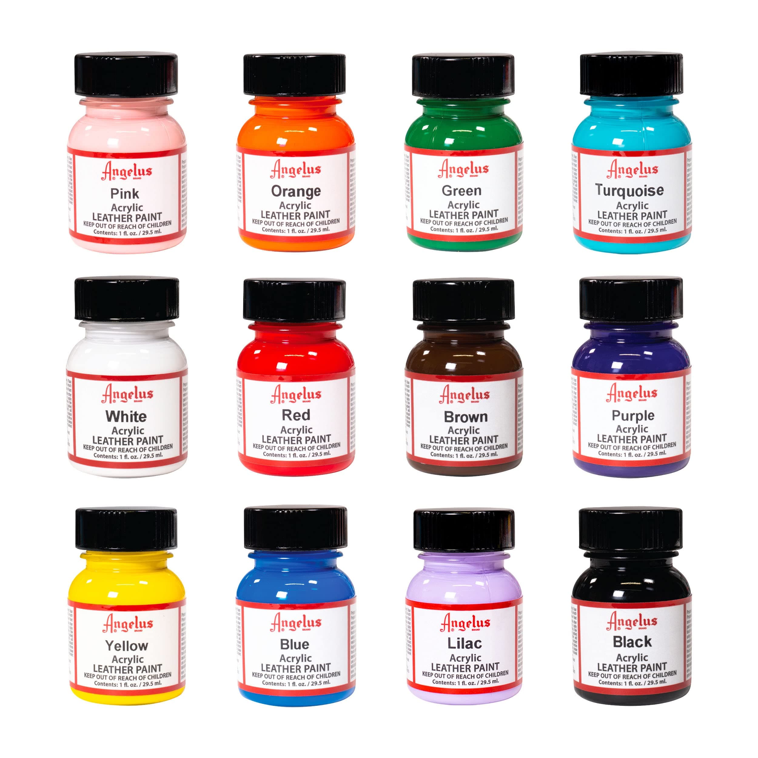 Acrylic Leather Paint Best Sellers Kit, 1oz x 12 Colors