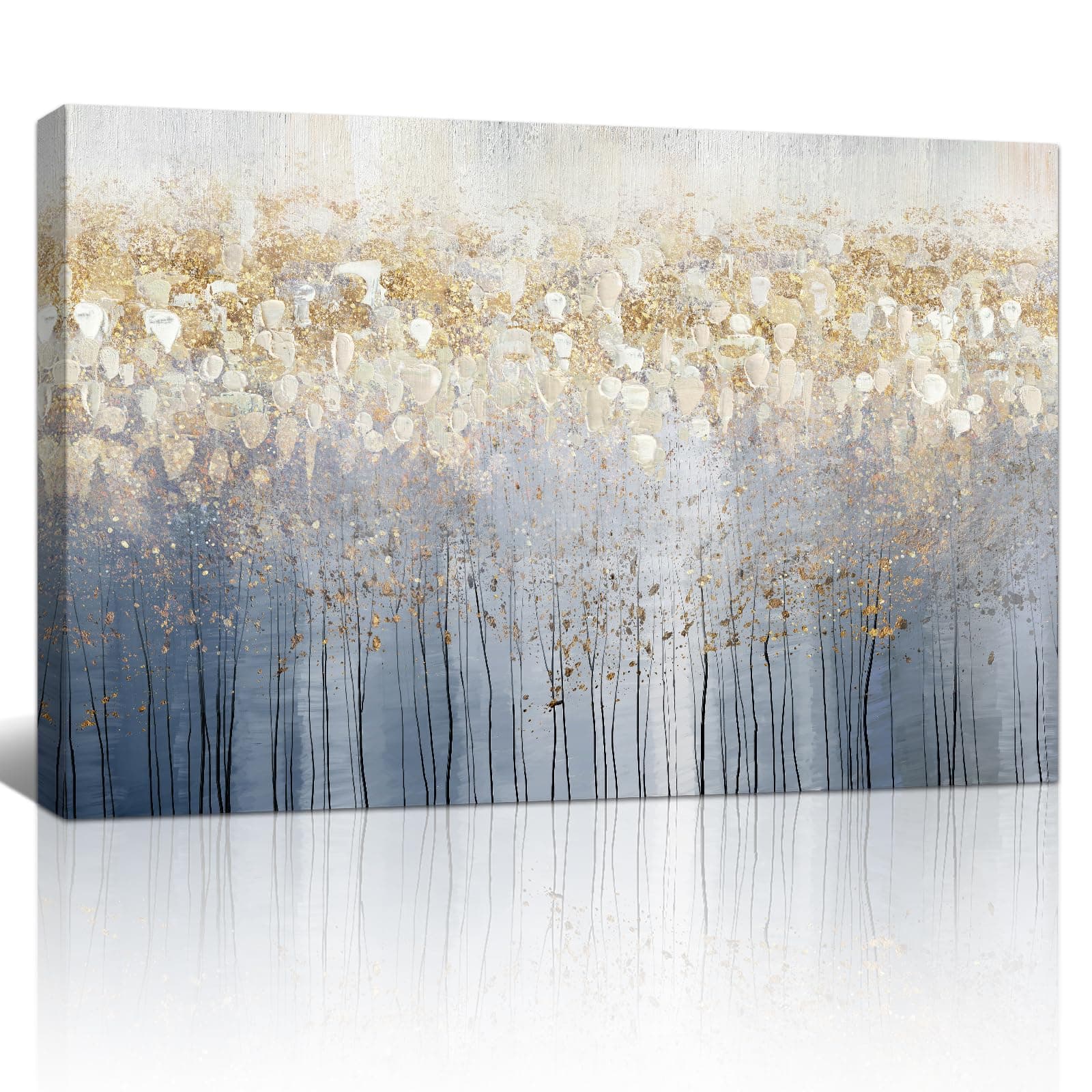 Abstract White Floral Canvas Wall Art