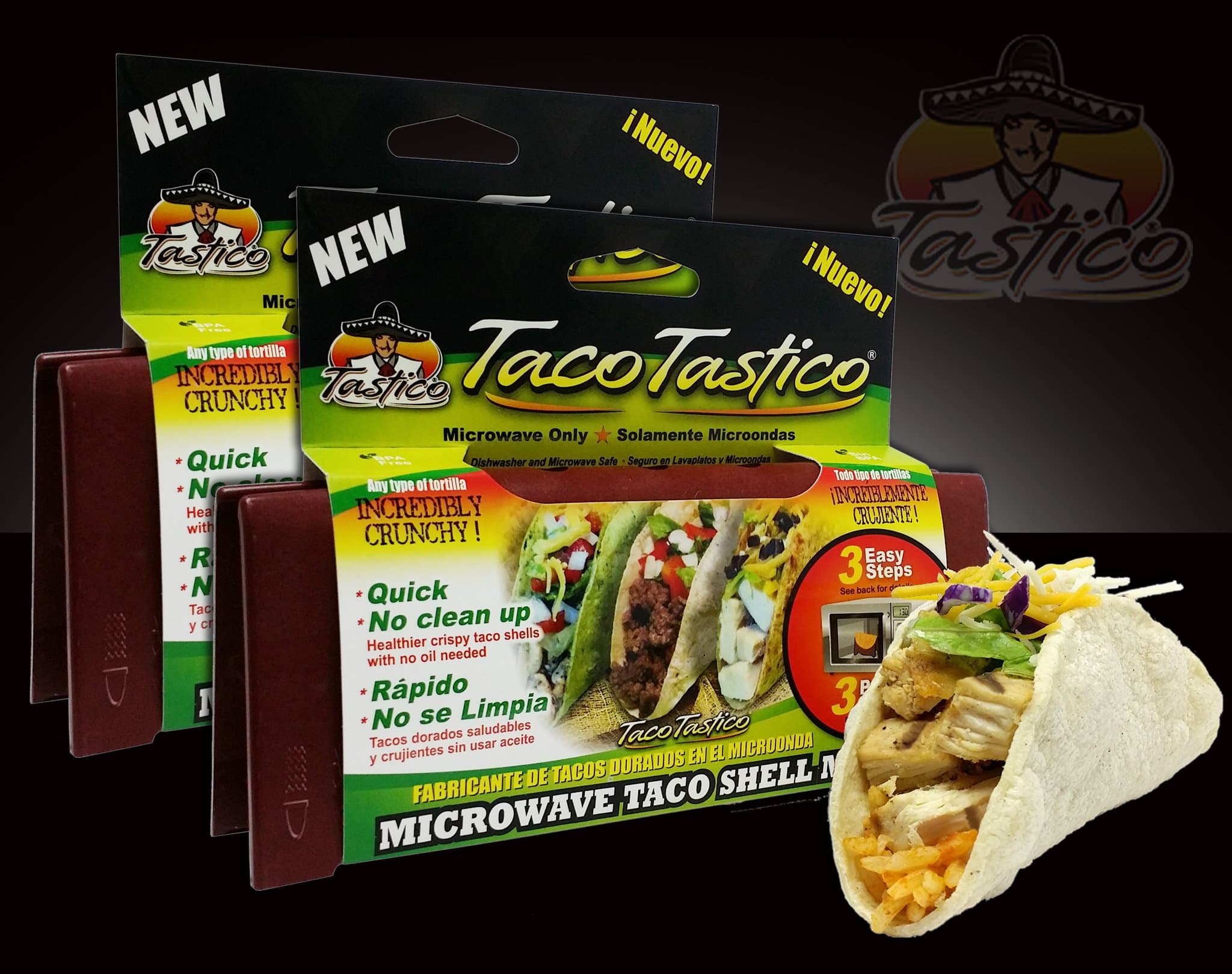 Taco Tastico 2 Pack - Microwave Taco Shell Maker - Save!
