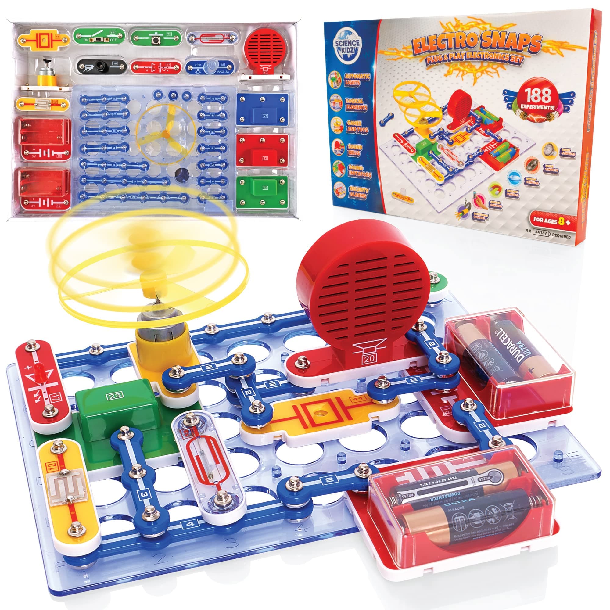 Science Kidz Electronics Kit - Electric Circuits - 188 - Science Experiments Set For Kids Age 5-10 - Educational STEM Toys