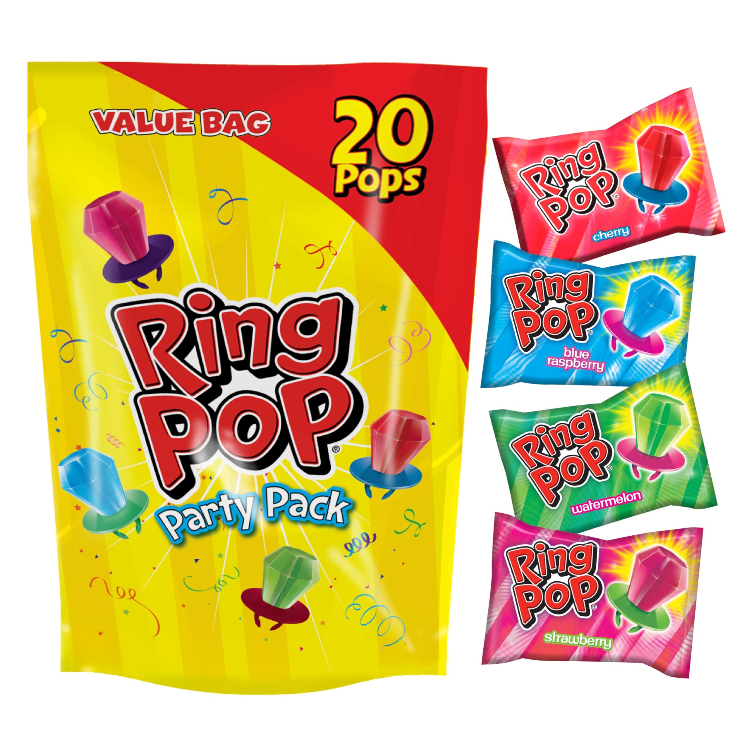Ring Pop Candy Lollipops, Watermelon, Vegetarian