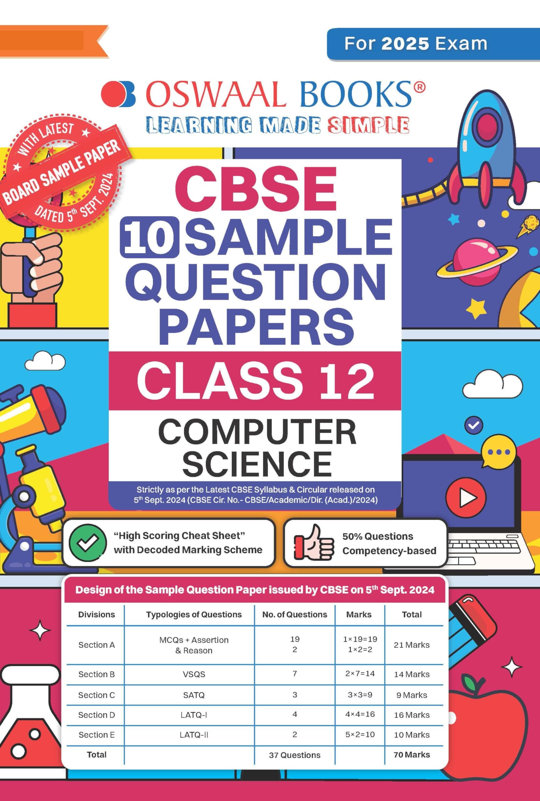 Oswaal CBSE Sample Question Papers Class 12 Computer Science (For 2025 Exam)