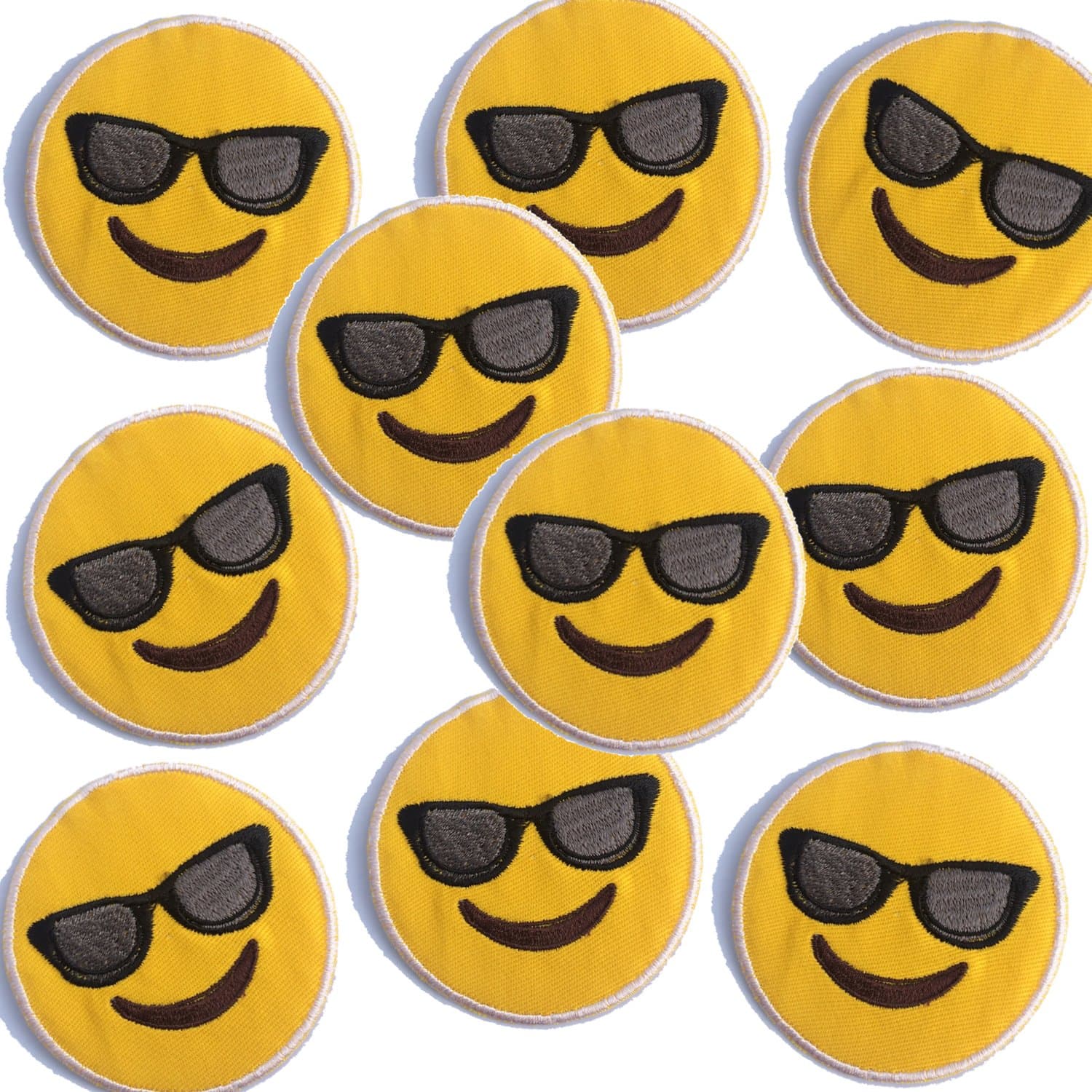 Smiling Face with Sunglasses [Save Pack] Emoji Patch (Pack 10)