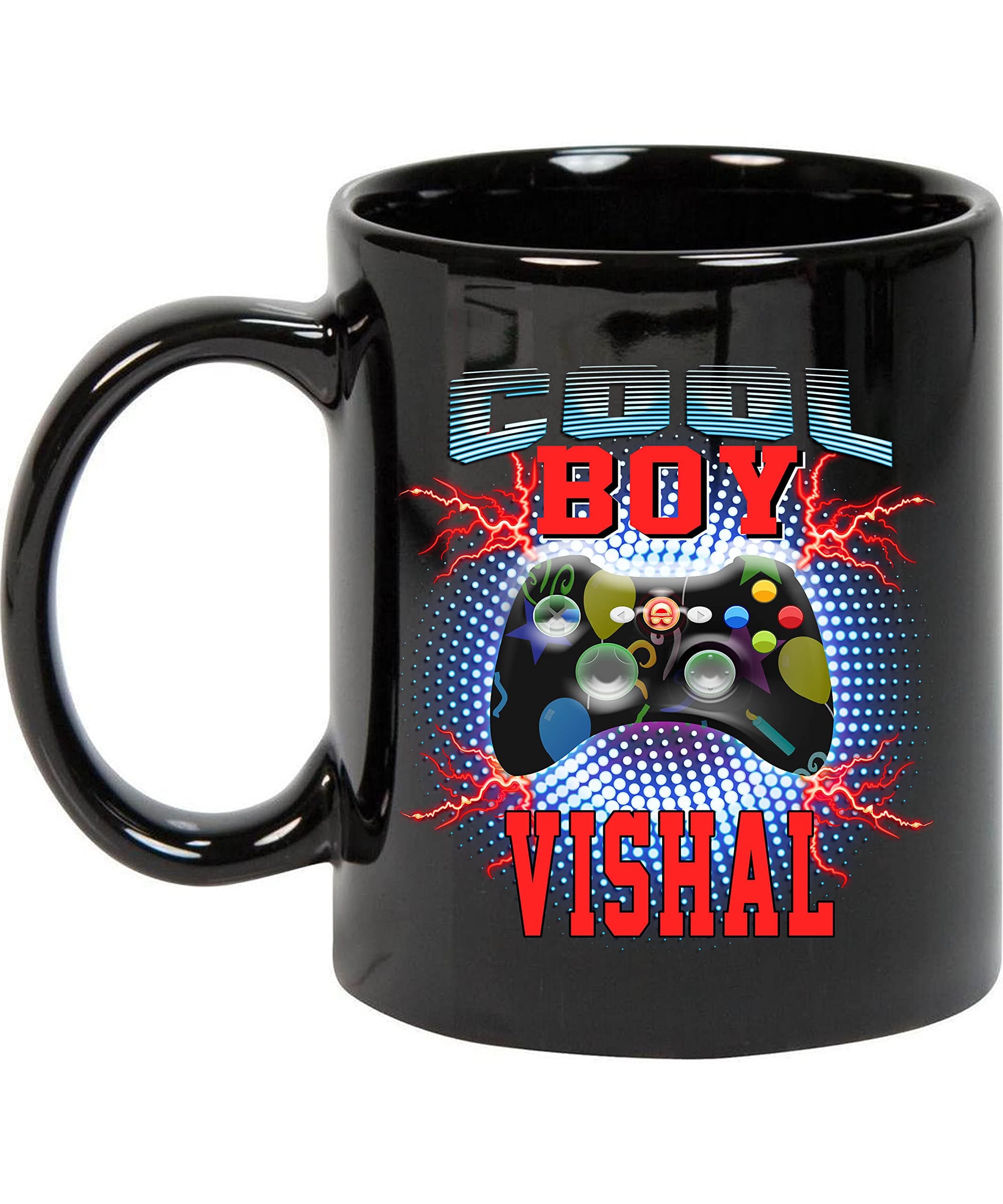 Coffee Mug Personalized Name Customized Mug with Name Cool Boy Vishal Game 11oz Black Mug 764080