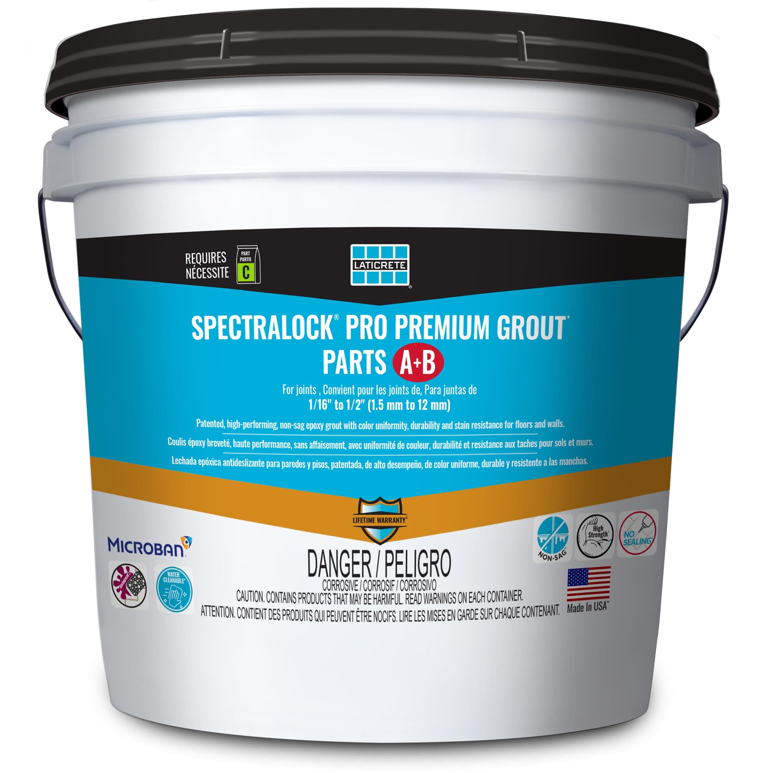 SPECTRALOCK PRO Premium® Durable Stain Proof High Performance East to Use Non Sag Epoxy Tile Grout AB Full Unit/Requires 9 LB Part C Carton