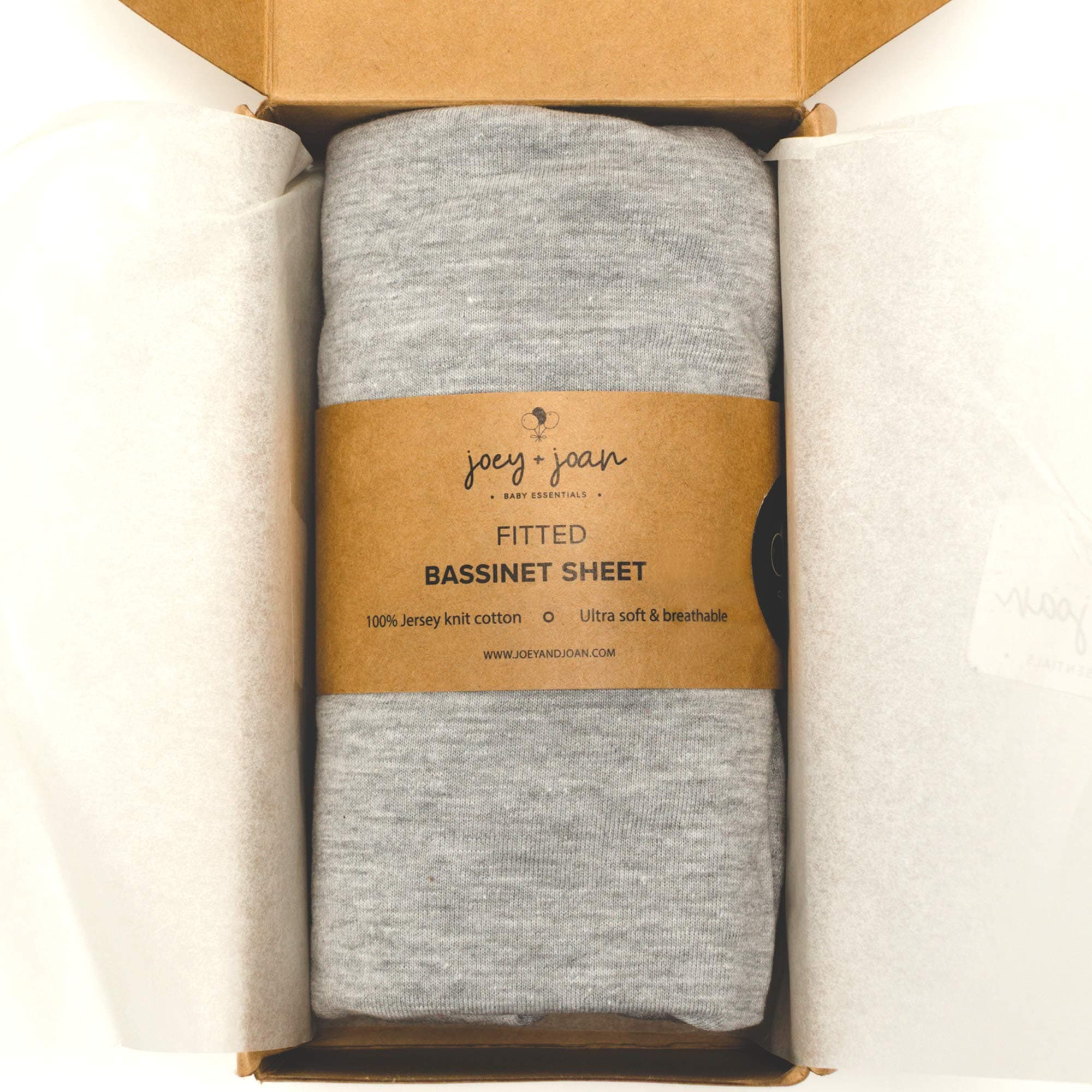 Bassinet Sheet for Mika Micky Bedside Sleeper Easy Folding Portable Crib | Heavenly Soft 100% Cotton Jersey Knit Fitted Bassinet Sheet | Heather Grey (Light)