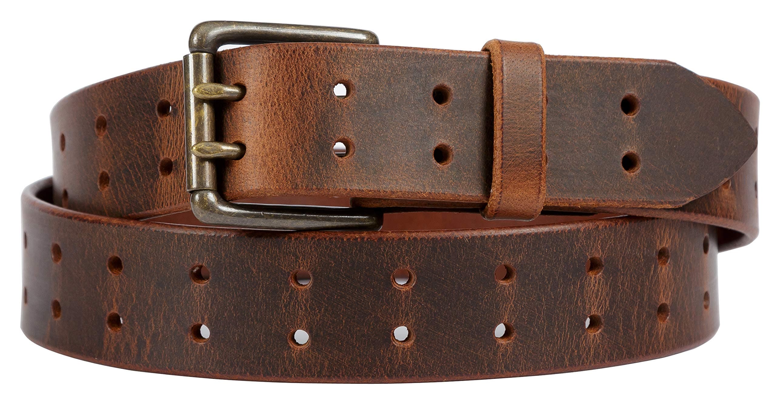 Two Prong, Heavy Duty, 1-1/2" Solid Leather Belt, Amish Made by Hand in Lancaster, PA