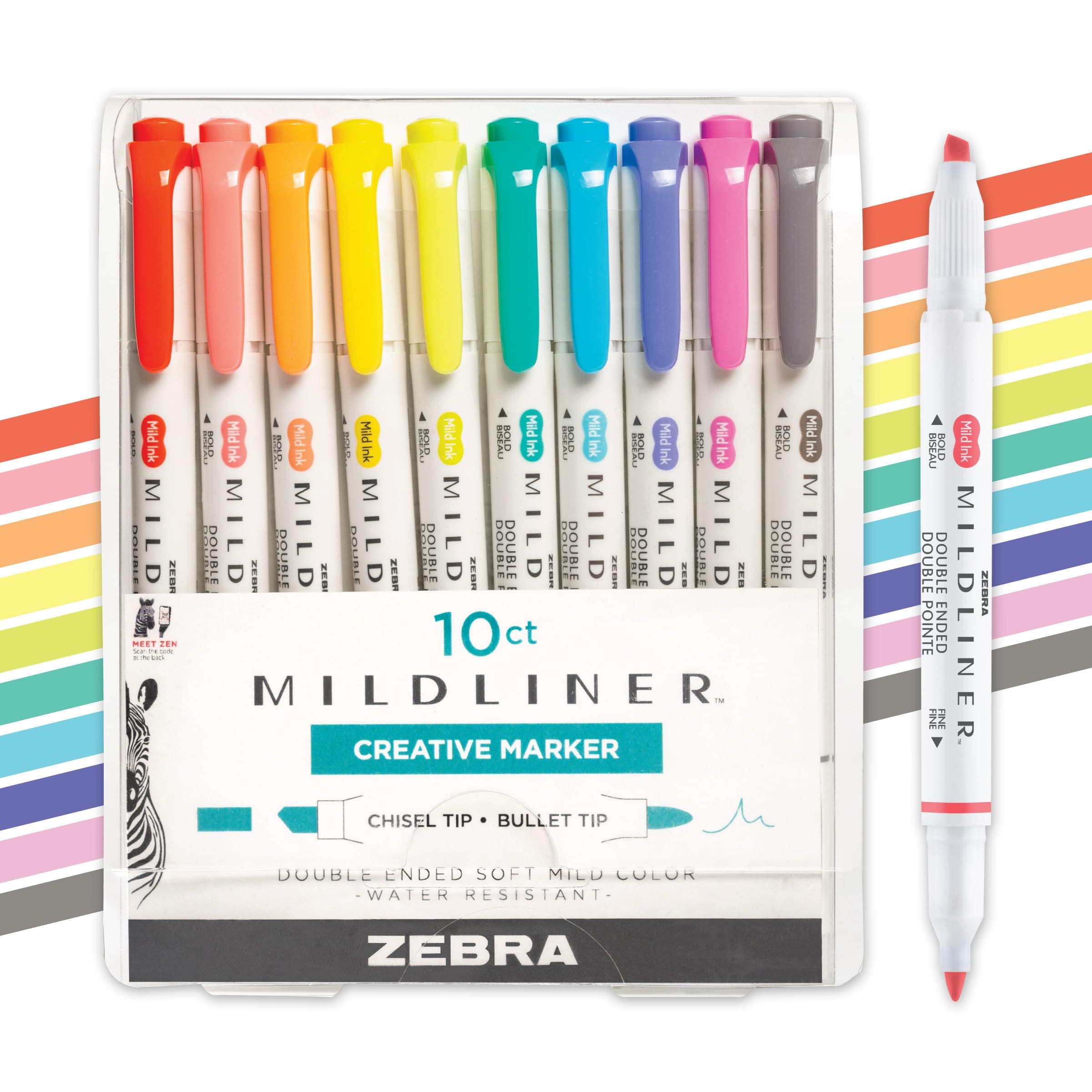 Zebra Pen Double Ended Mildliner Highlighter, 10-Pack