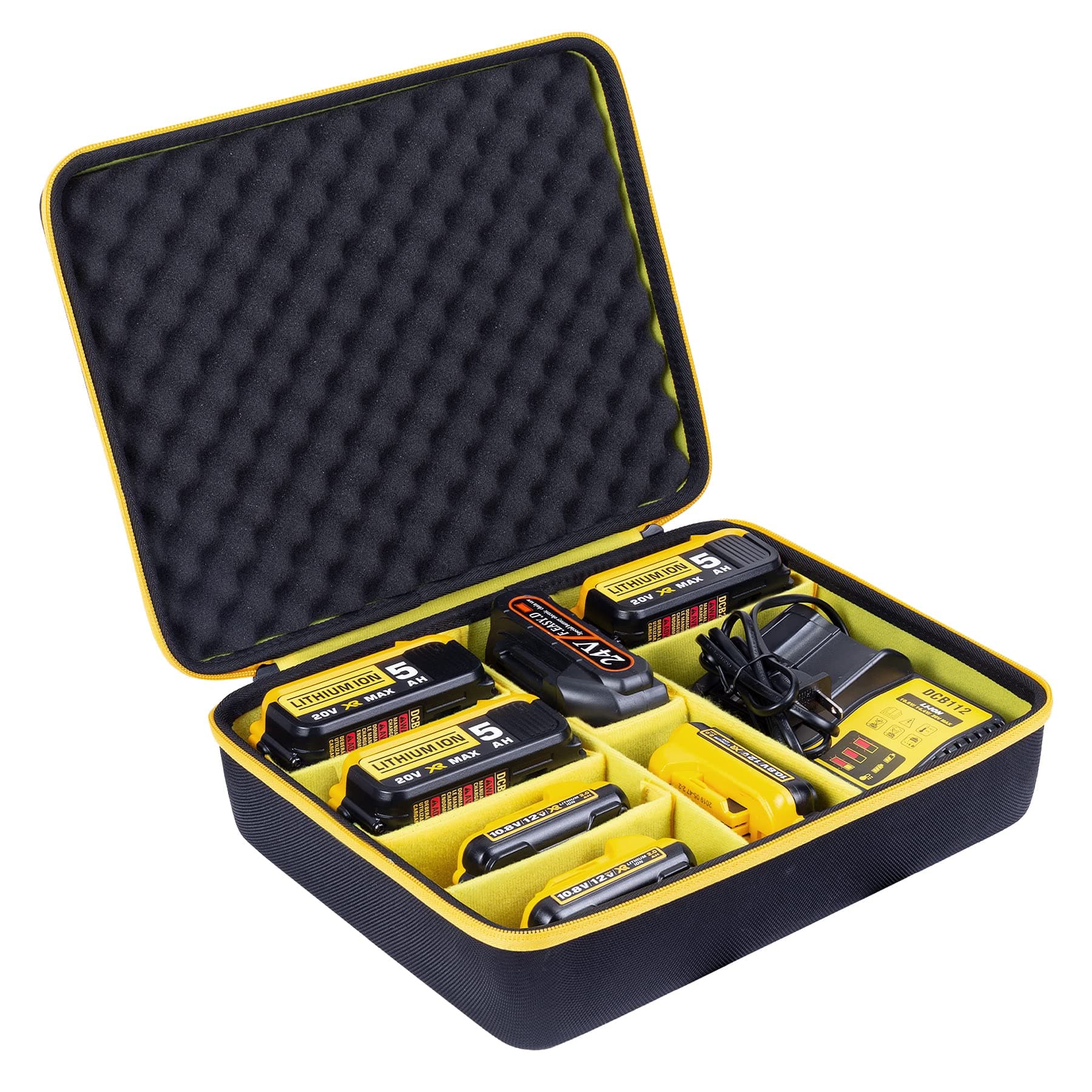 Hard Battery Storage Box Holder Carrying Case Replacement for Dewalt 8v/12v/18v/20v/60v Max XR Battery and Charger - Holds 20V 60V 2.0/3.0/4.0/5.0/6.0/9.0-Ah Battery, Charger (Case Only)