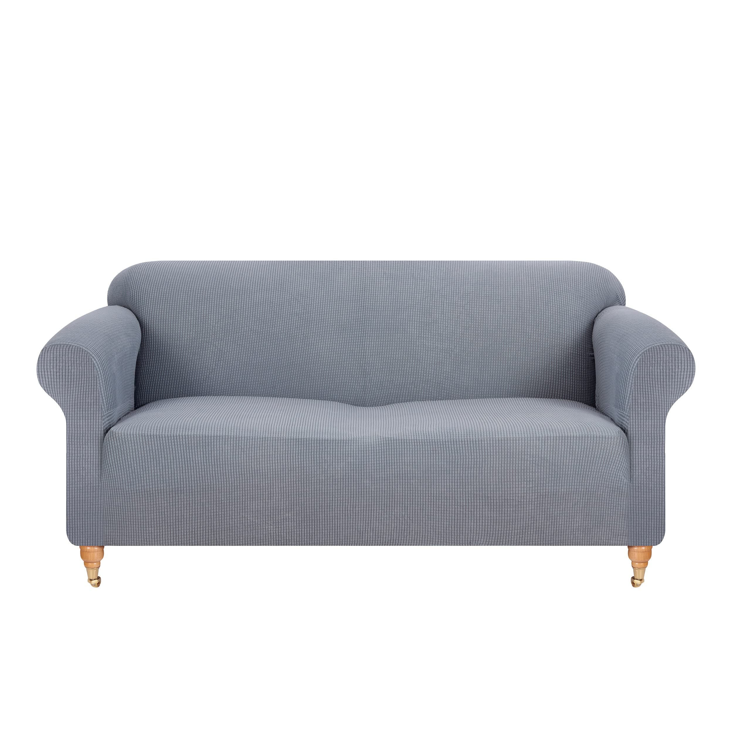 viceroy bedding PREMIUM STRETCH Thick Sofa Covers 1/2/3/4 Seater Sofa Furniture Protector EASY FIT ELASTIC Jacquard Fabric Couch Settee Slipcover BONUS SIDE STORAGE POCKET (Light Grey, 2 Seater)