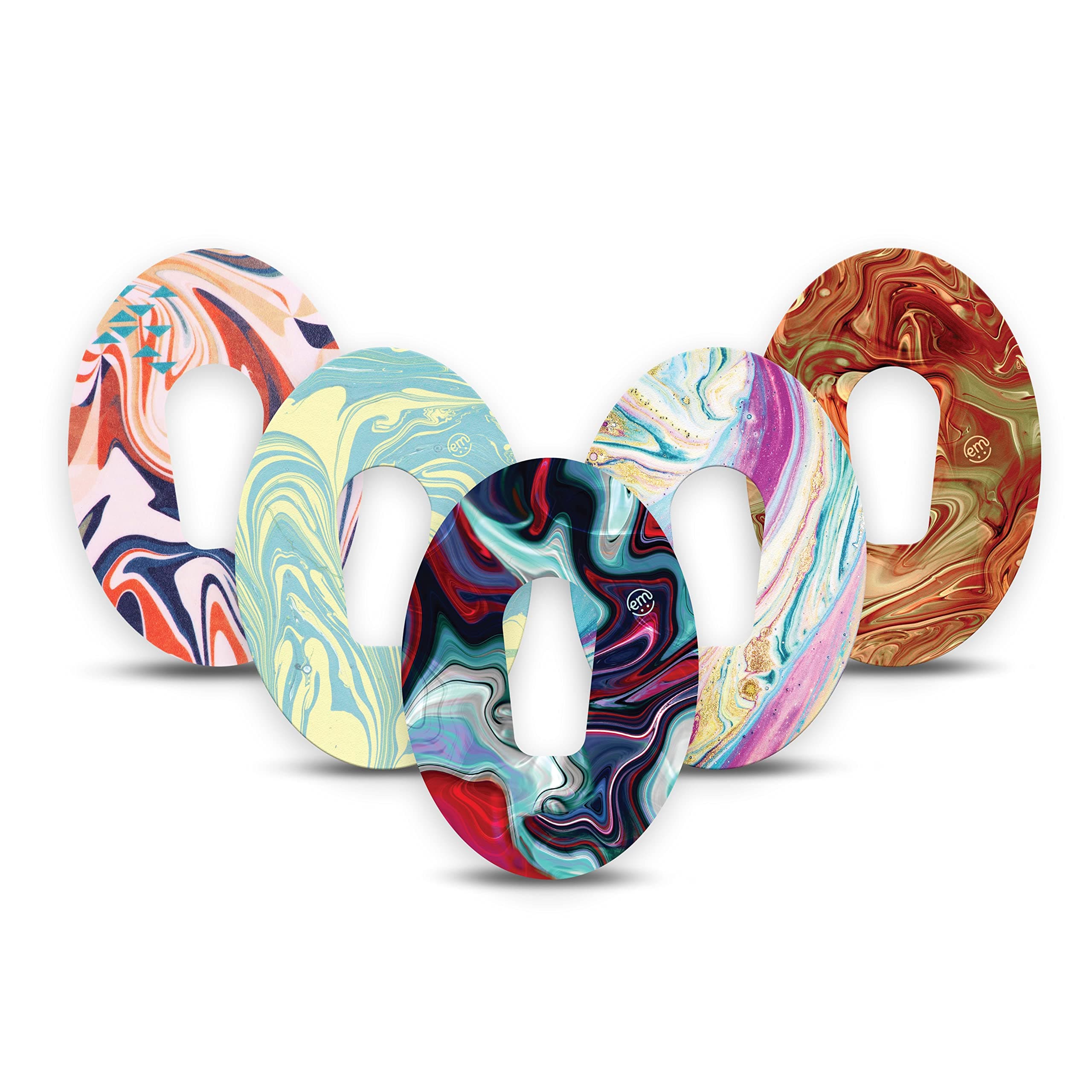 ExpressionMedAdhesive Patch for Dexcom G6 (5-Pack) - Made in The USA, Waterproof, Split Backing, CGM Tape (Super Swirl Variety Pack)