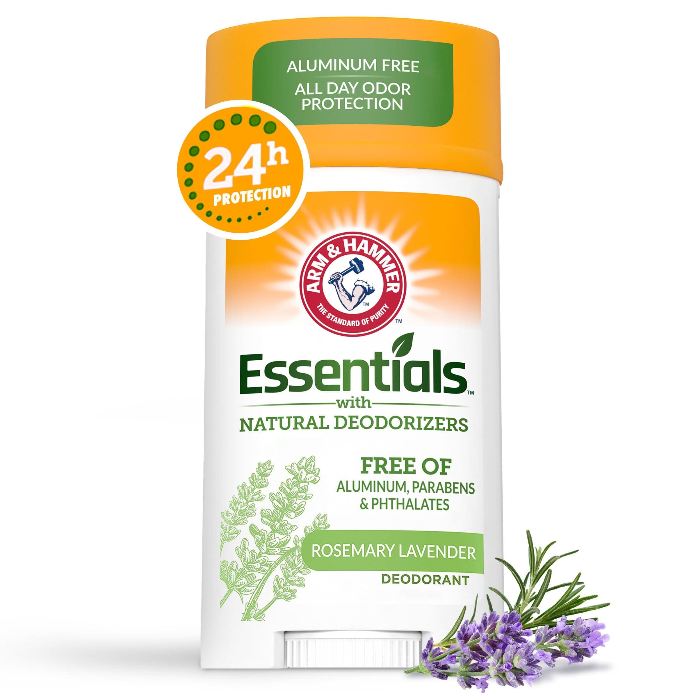 Essentials with Natural Deodorizers Fresh, Free of Aluminum, Parabens & Phthalates, Rosemary Lavender Deodorant, 24-hour Odor Protection, 71g