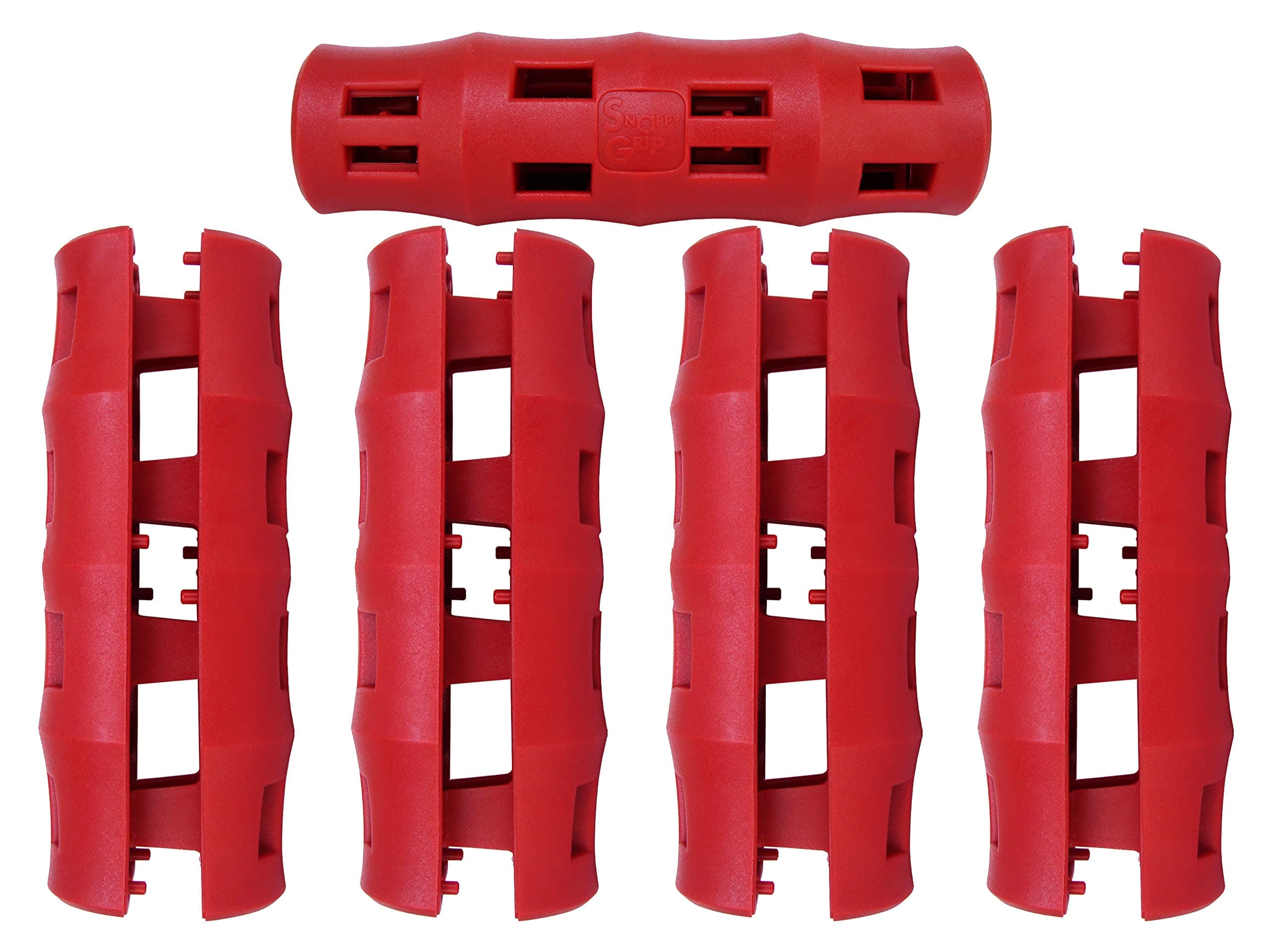 Bucket Handle Replacement Grip, Ergonomic, Oversized, Red, 5 Pack