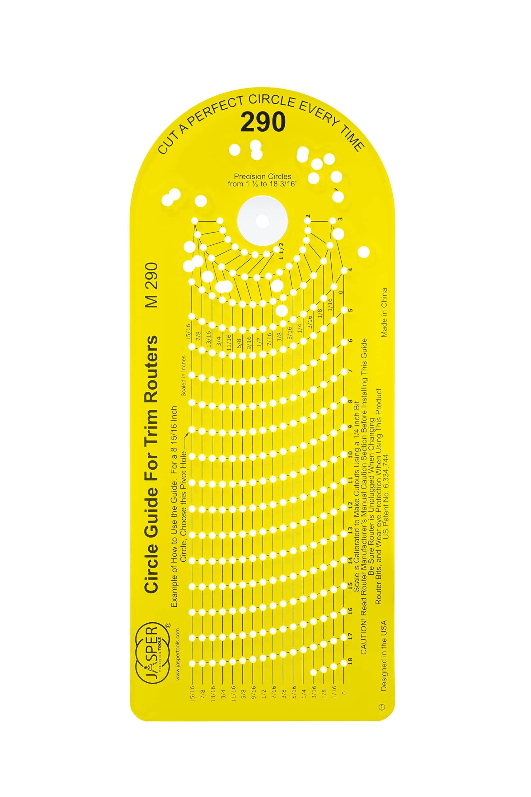 Jasper 290 Circle Jig - WOOD Magazine Grade A (ONLY Grade A) | 268 Circles 1½"-18 3/16" | Standard & PRO Models | Compact Trim Cordless Routers