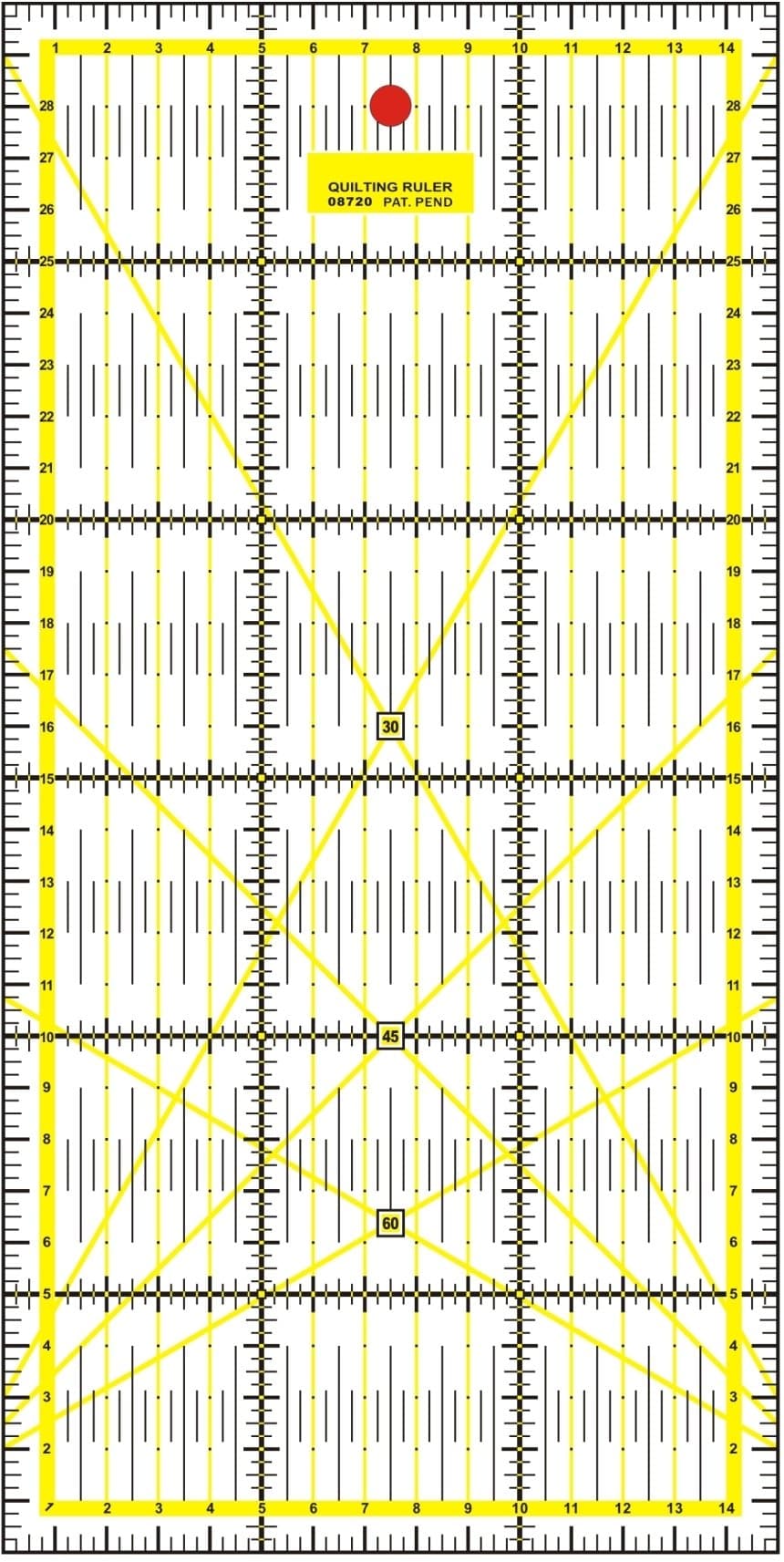 Quilting Patchwork Ruler Craft - Square/Rectangle - Imperial/Metric - Various (30cm x 15cm)
