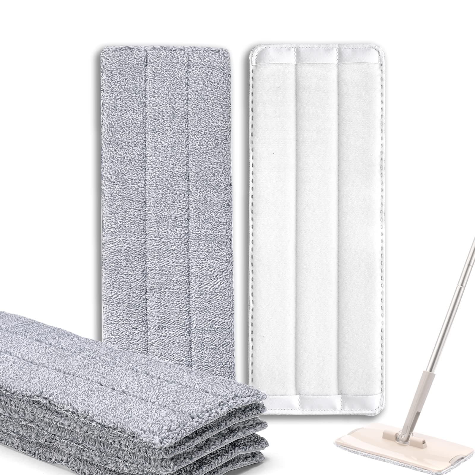 Microfiber Flat Mop Pads Compatible With Libman, Bosheng & 13 Inch Mop or Bucket Set (6 Pack), 13" X 4.9" Washable Replacement Pads for Floor Cleaning